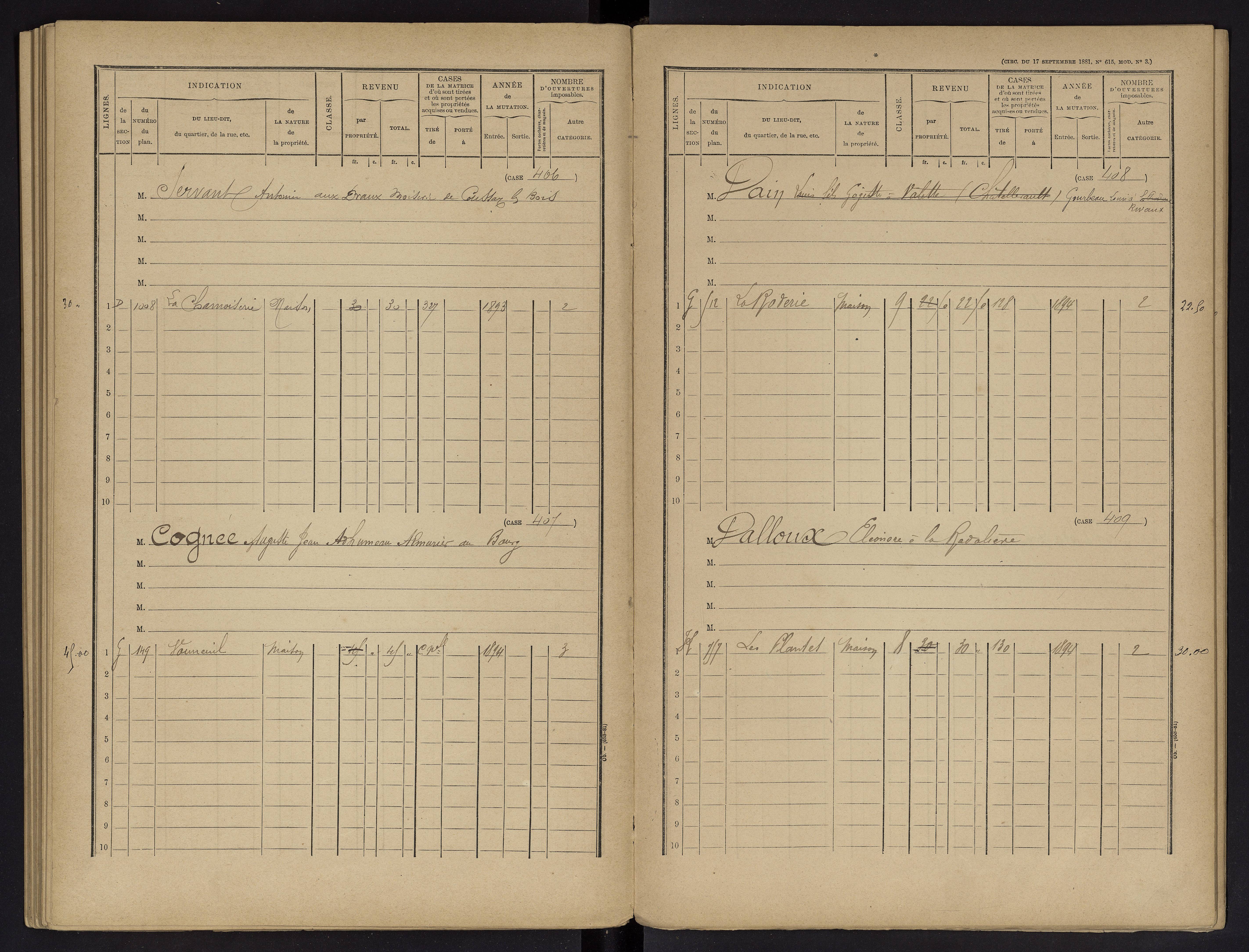 Vouneuil-sur-Vienne - FRAD086_cadastre Cases 1-479. 