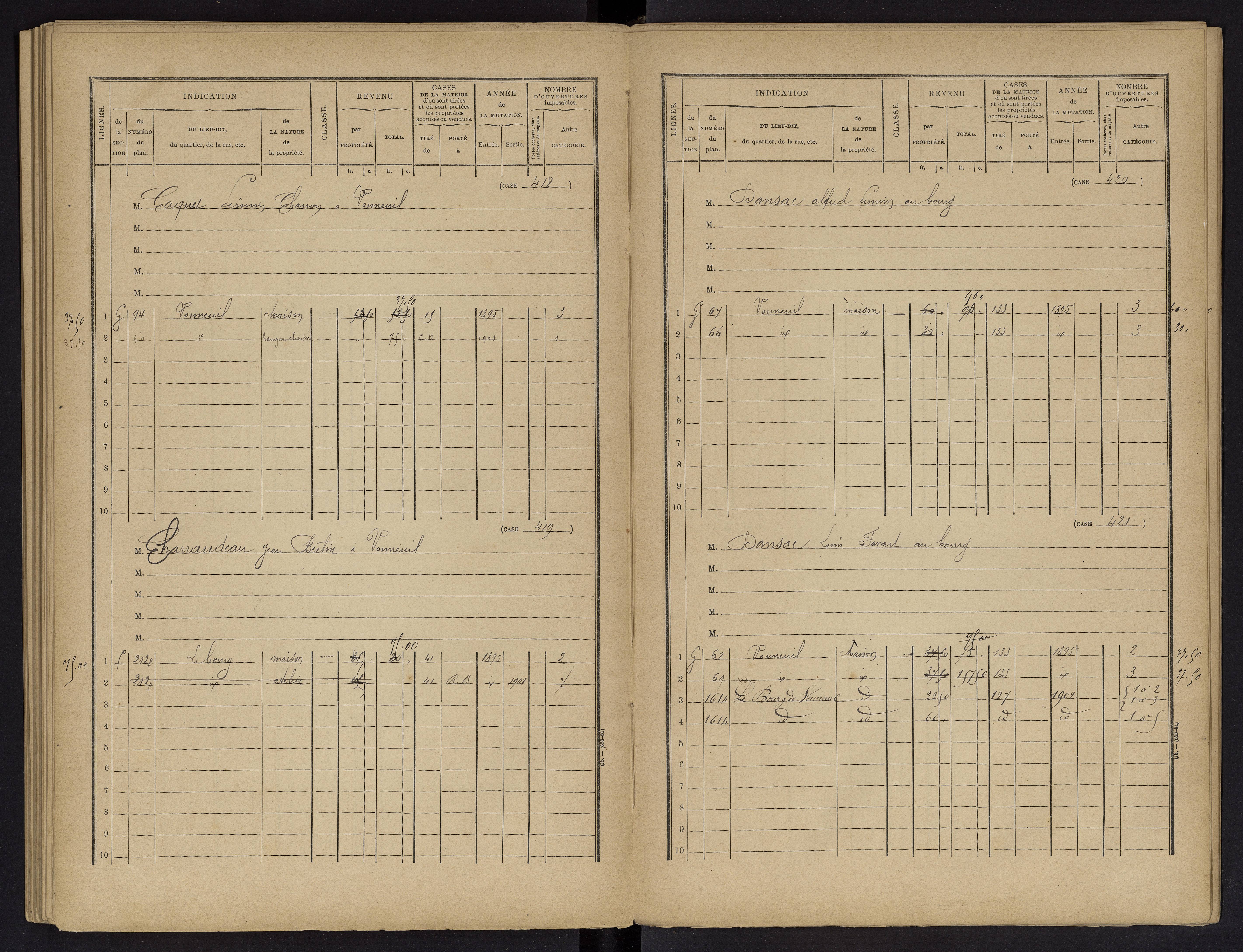 Vouneuil-sur-Vienne - FRAD086_cadastre Cases 1-479. 