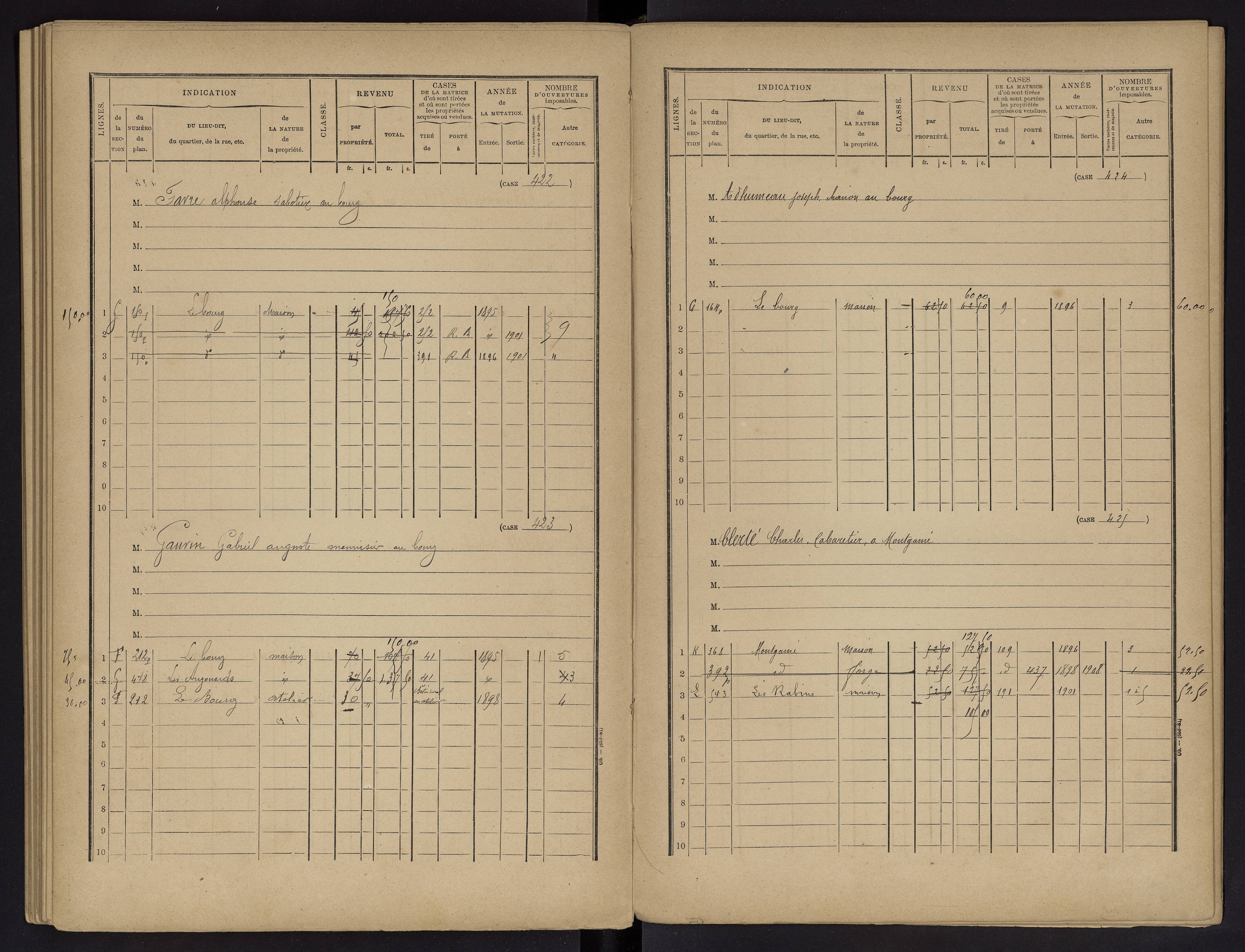 Vouneuil-sur-Vienne - FRAD086_cadastre Cases 1-479. 