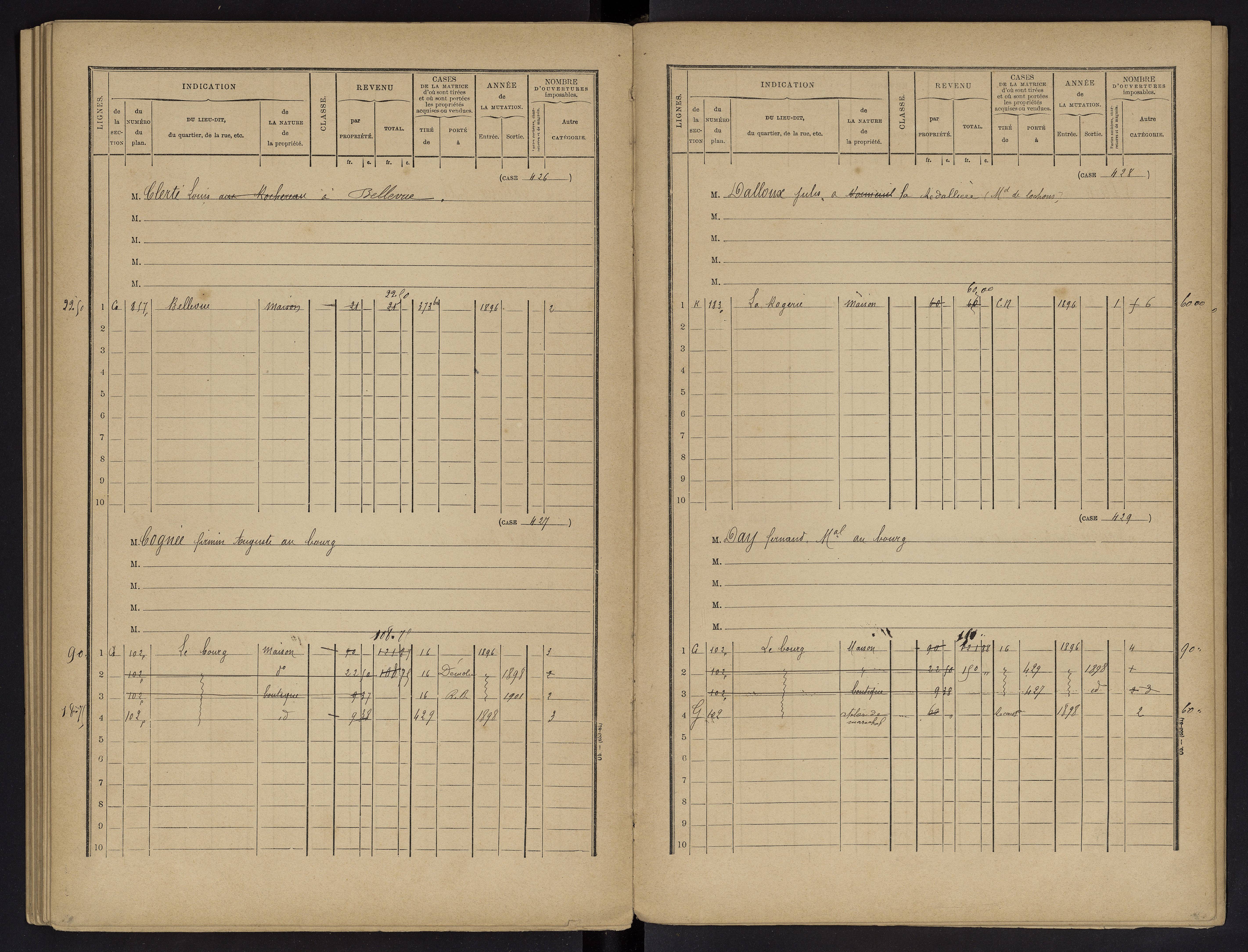 Vouneuil-sur-Vienne - FRAD086_cadastre Cases 1-479. 