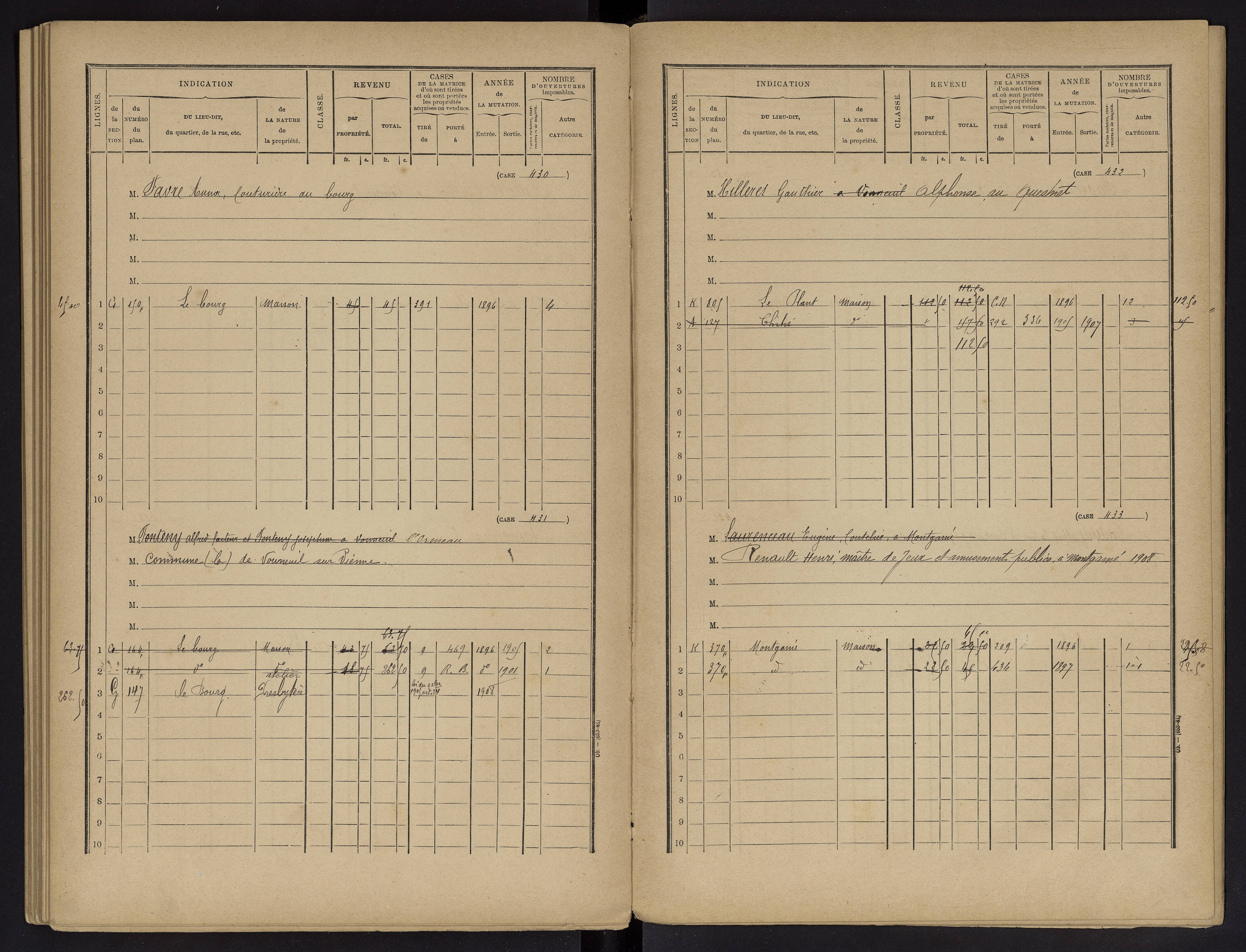 Vouneuil-sur-Vienne - FRAD086_cadastre Cases 1-479. 