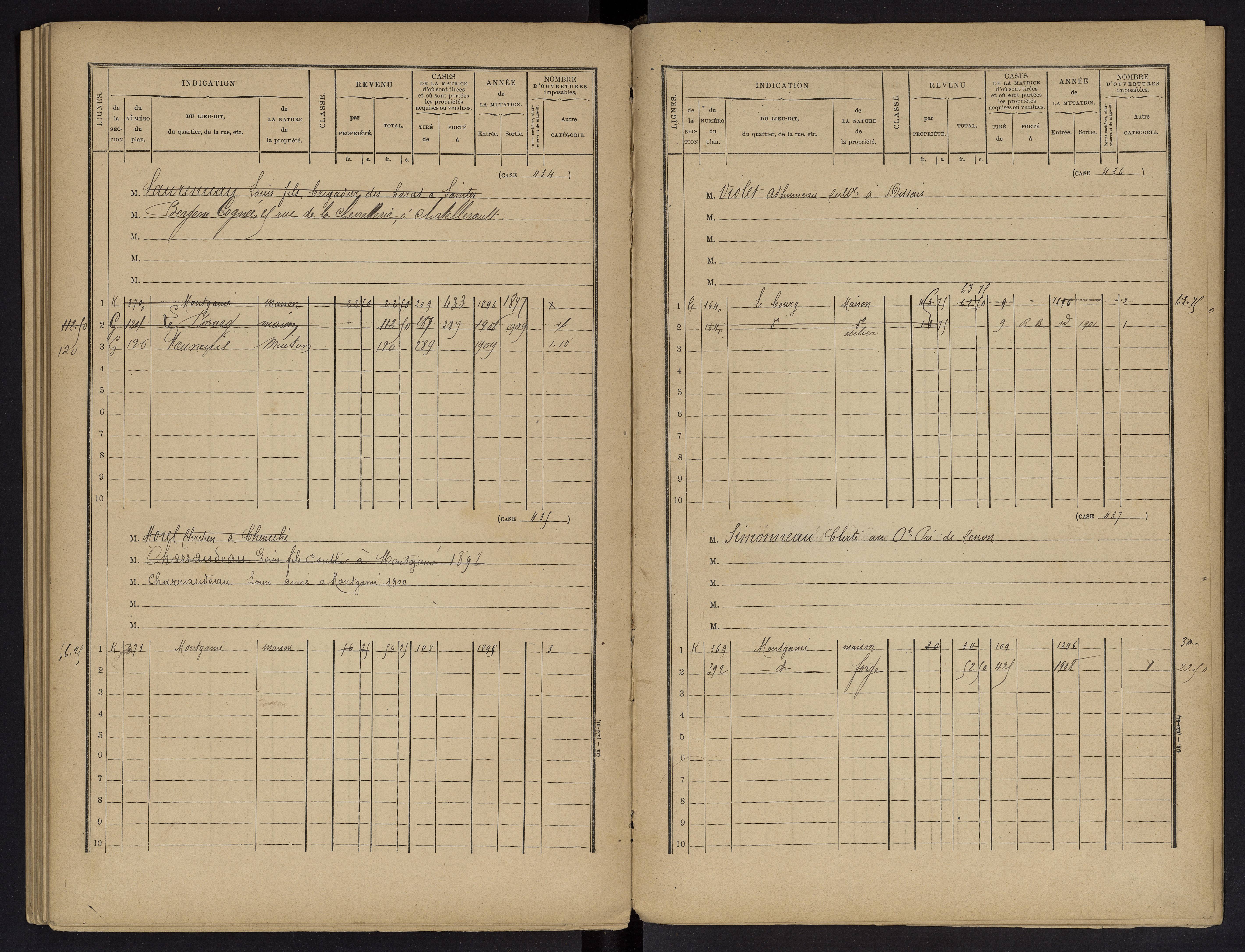 Vouneuil-sur-Vienne - FRAD086_cadastre Cases 1-479. 