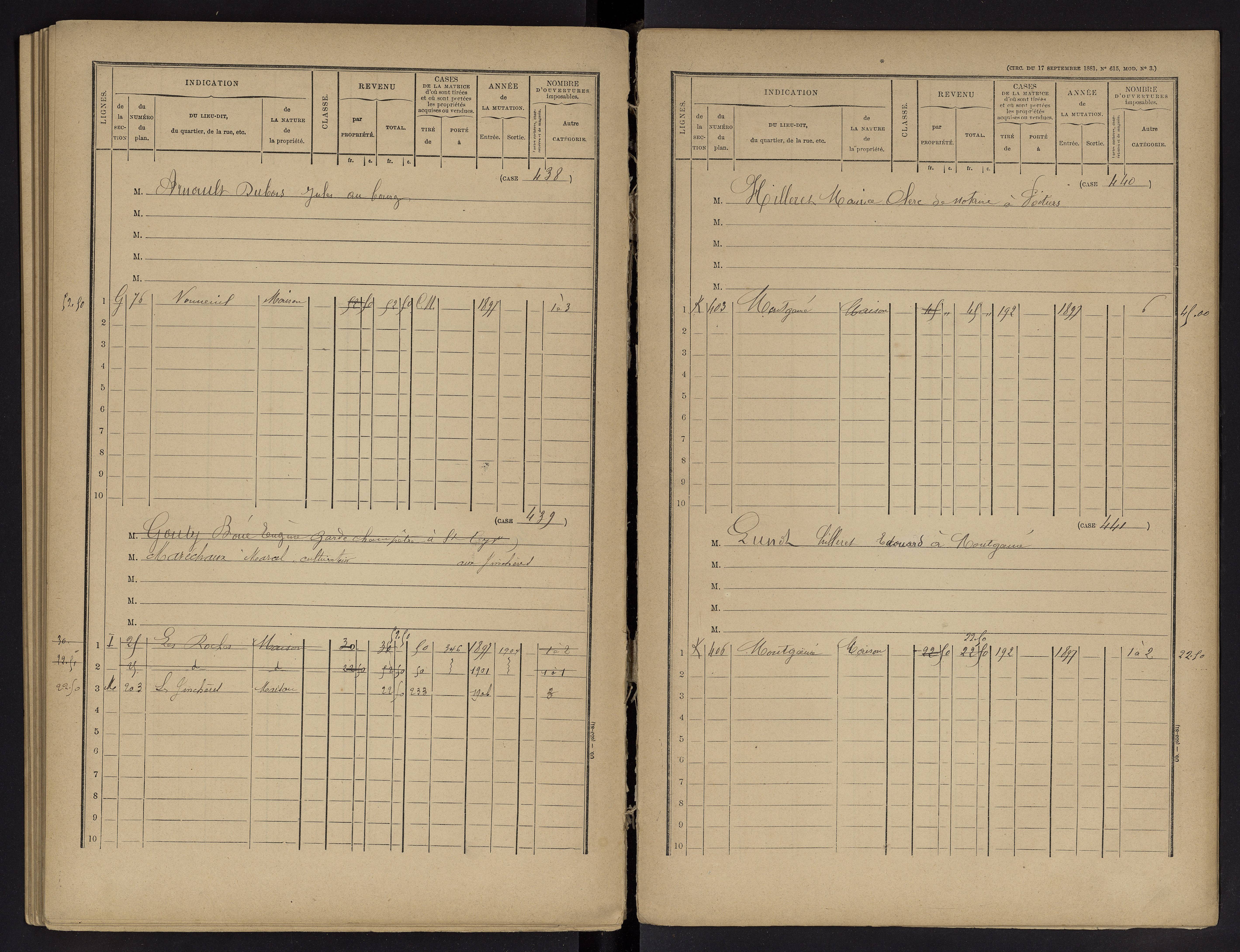 Vouneuil-sur-Vienne - FRAD086_cadastre Cases 1-479. 