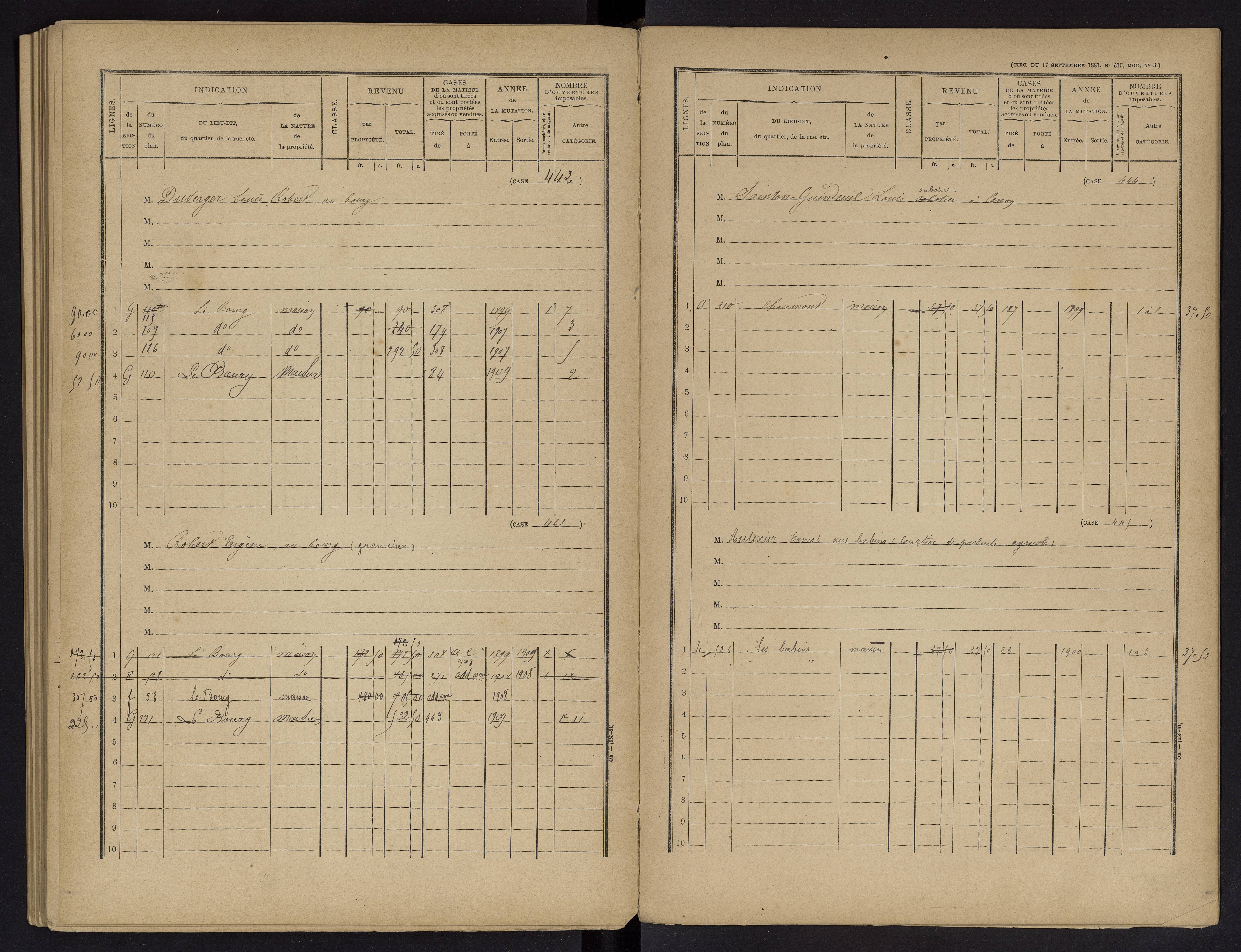Vouneuil-sur-Vienne - FRAD086_cadastre Cases 1-479. 