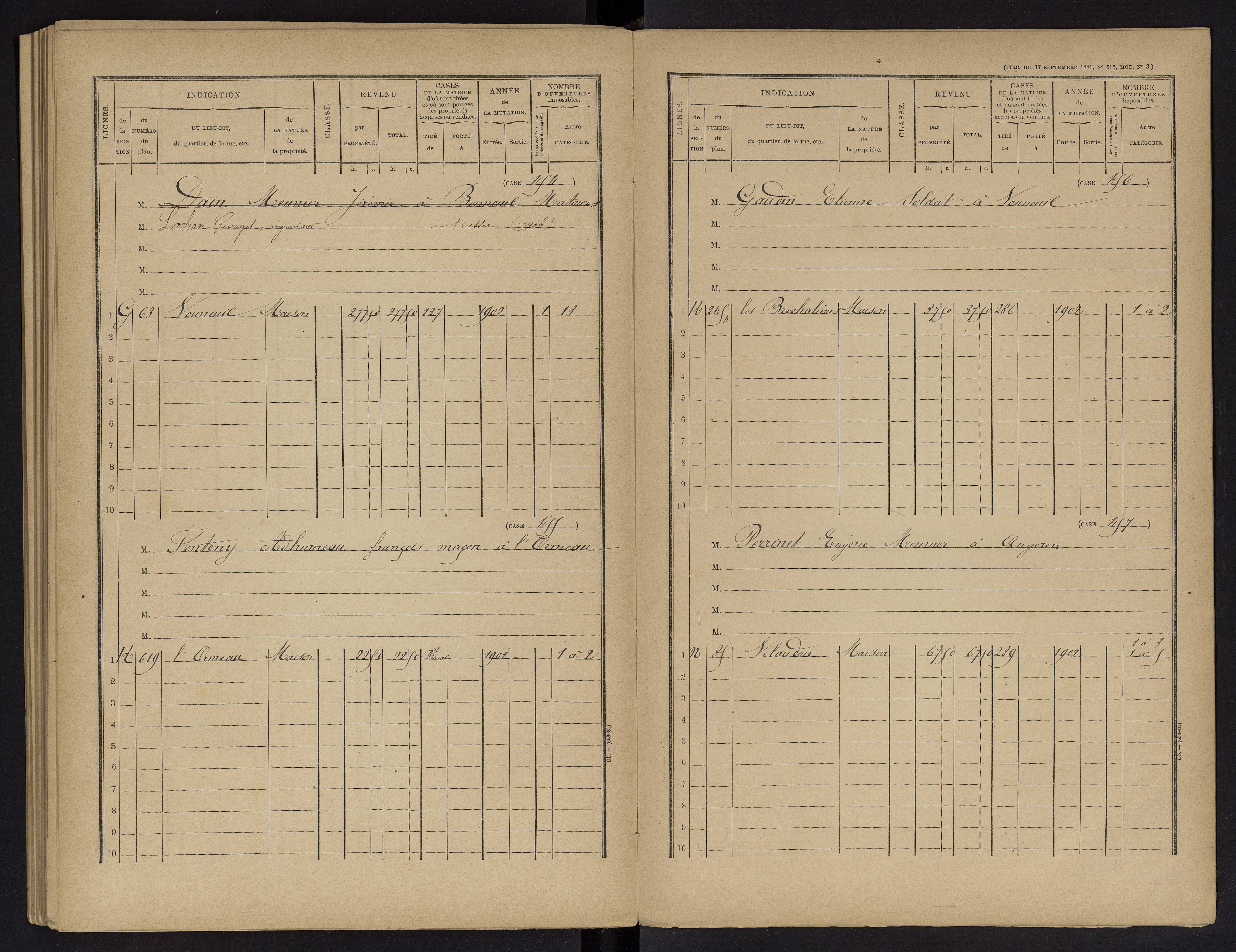 Vouneuil-sur-Vienne - FRAD086_cadastre Cases 1-479. 