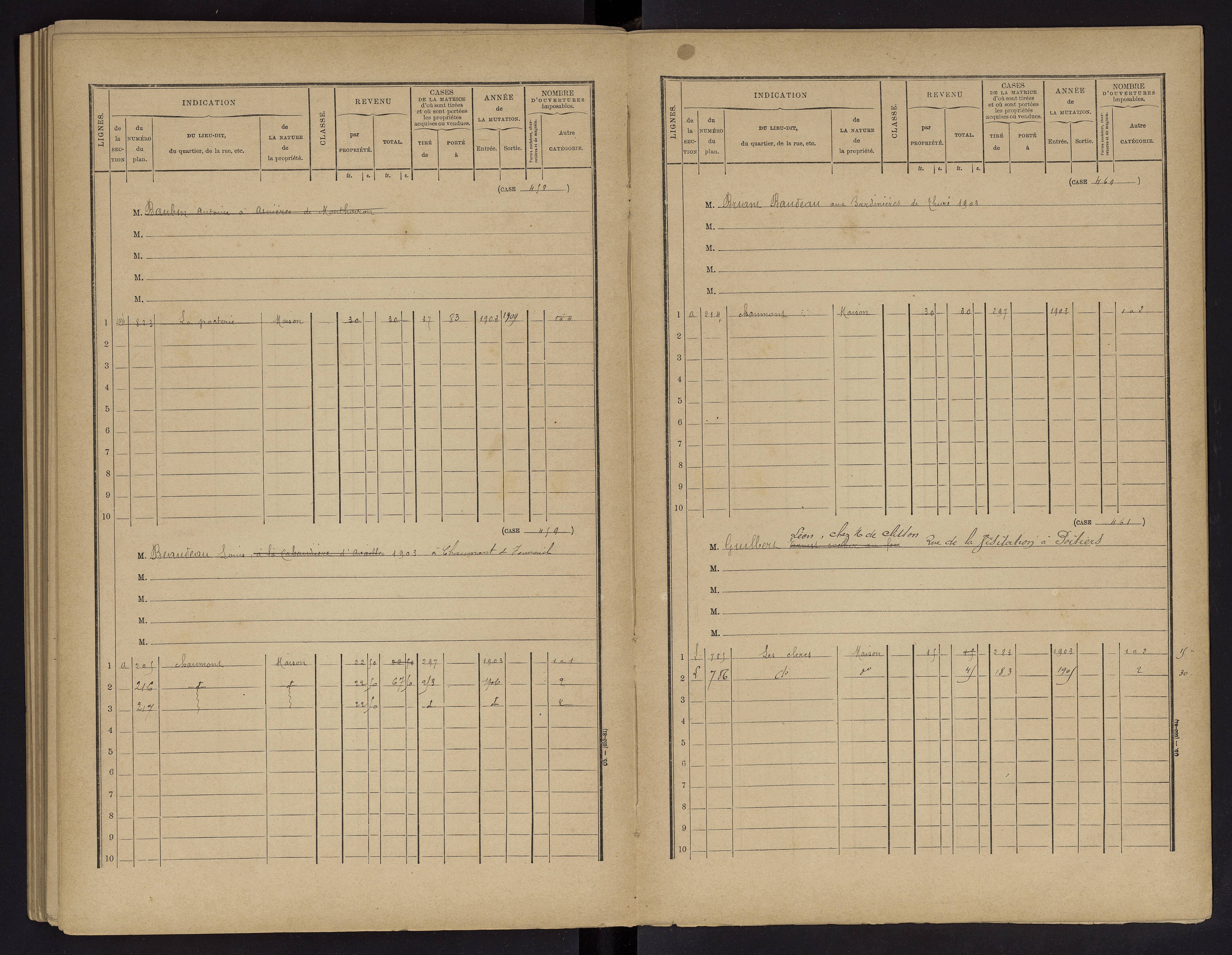 Vouneuil-sur-Vienne - FRAD086_cadastre Cases 1-479. 