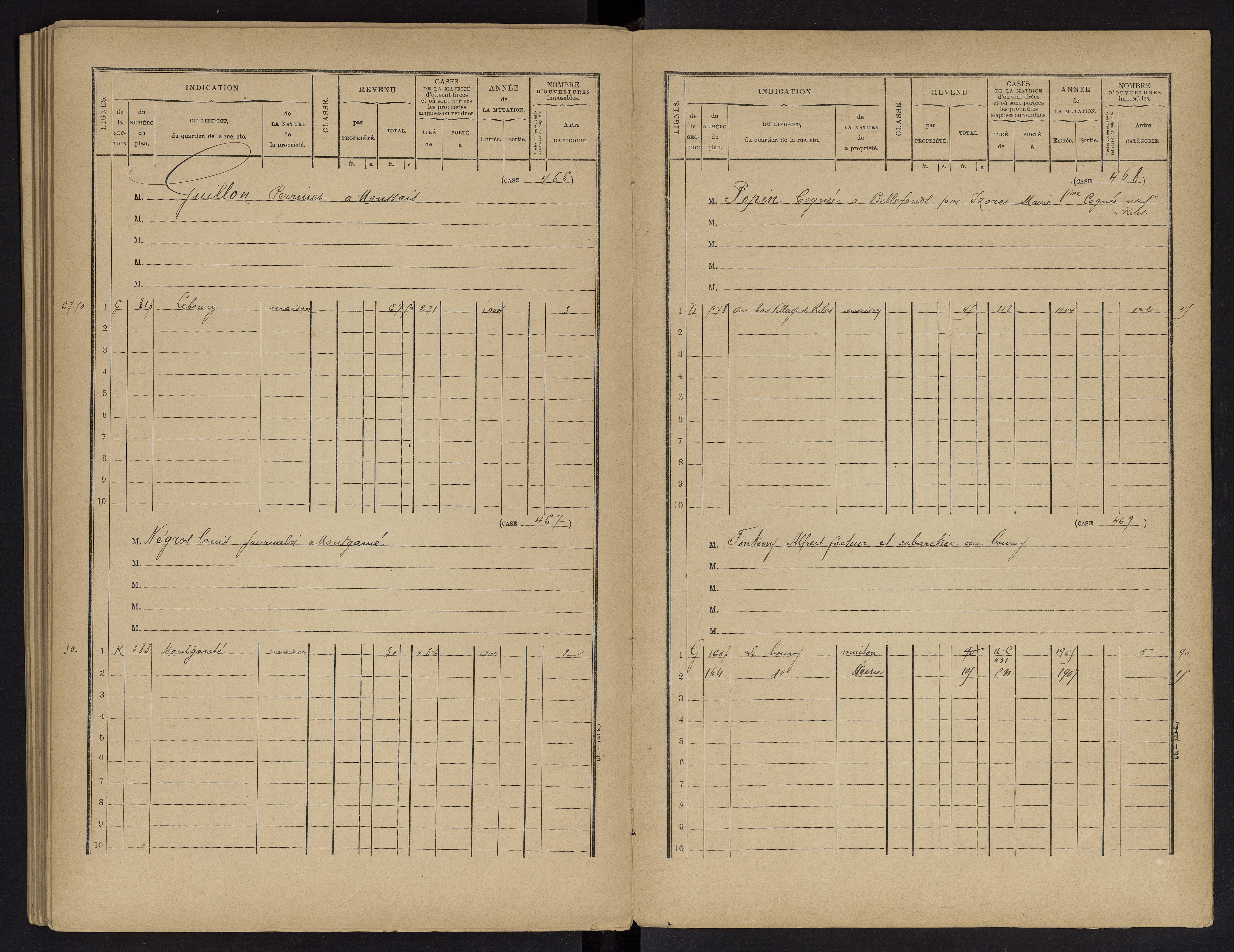 Vouneuil-sur-Vienne - FRAD086_cadastre Cases 1-479. 
