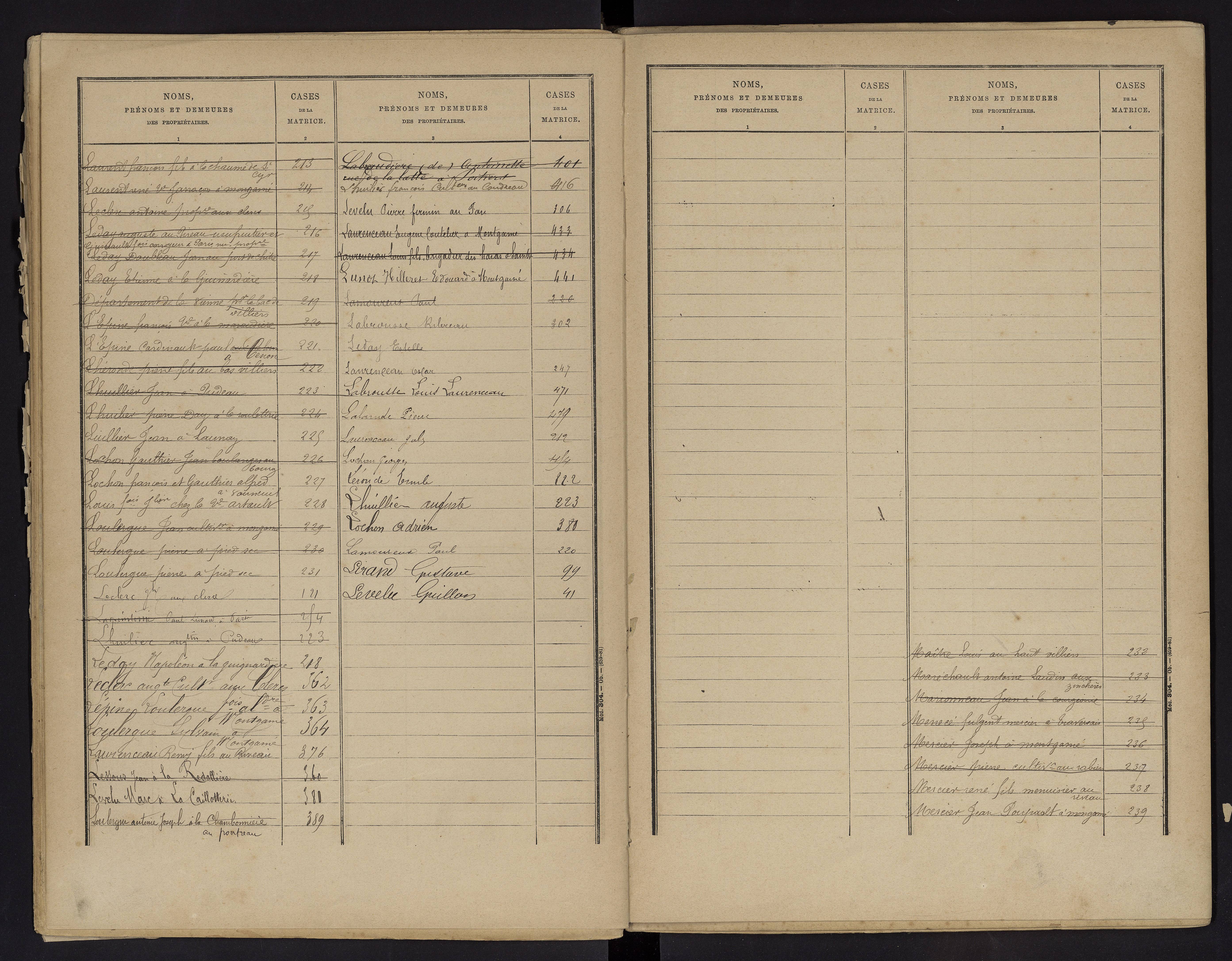 Vouneuil-sur-Vienne - FRAD086_cadastre Cases 1-479. 
