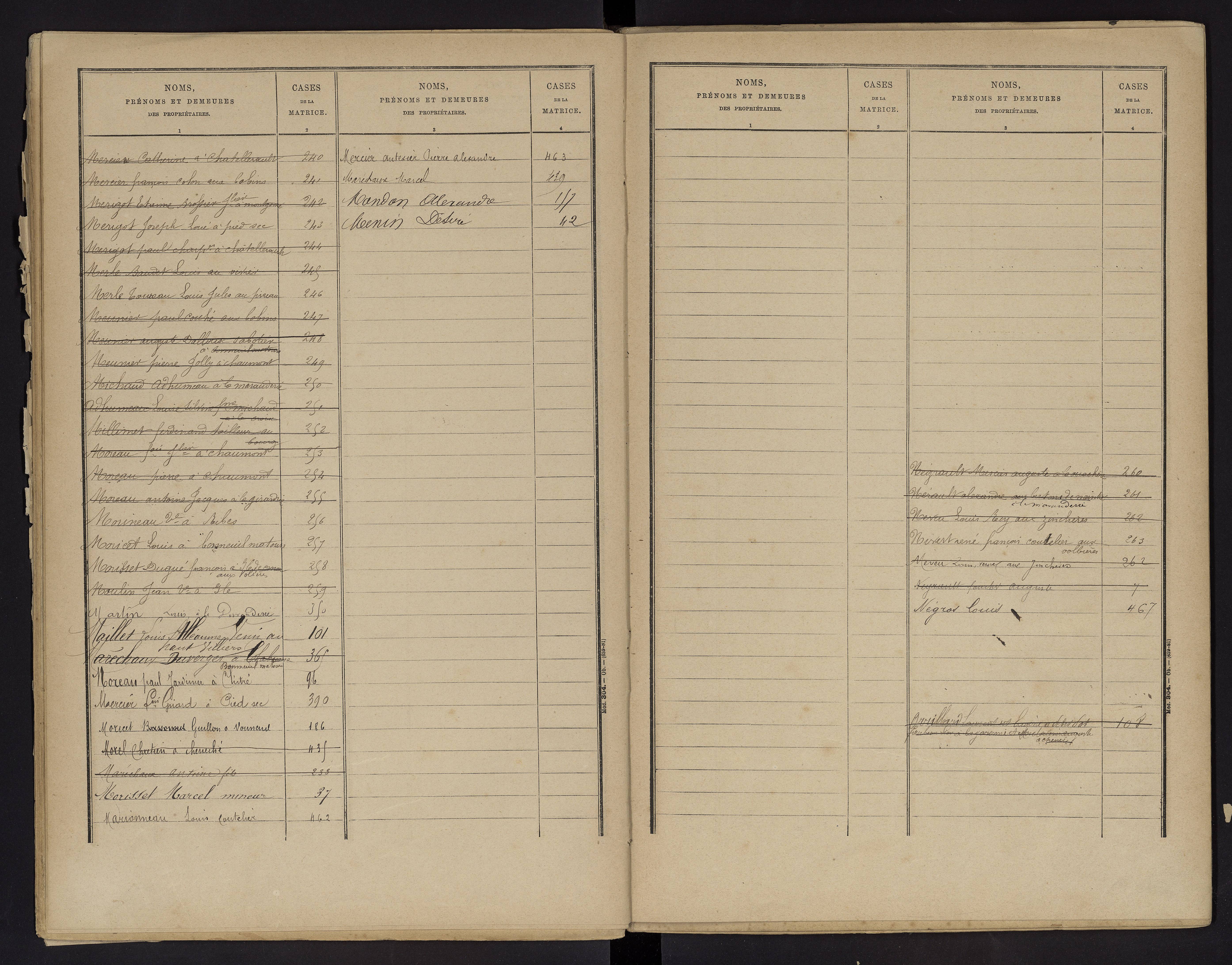Vouneuil-sur-Vienne - FRAD086_cadastre Cases 1-479. 