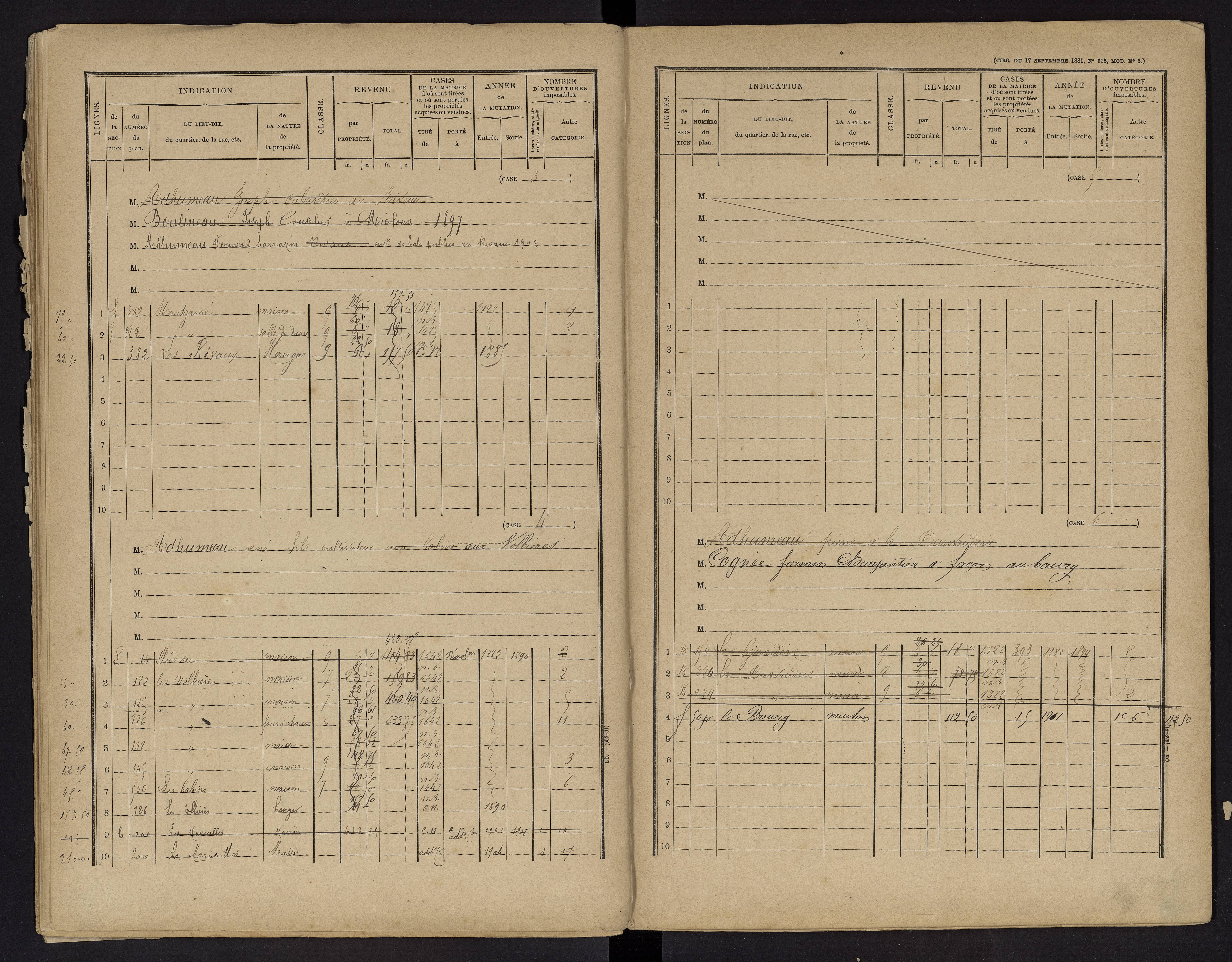 Vouneuil-sur-Vienne - FRAD086_cadastre Cases 1-479. 