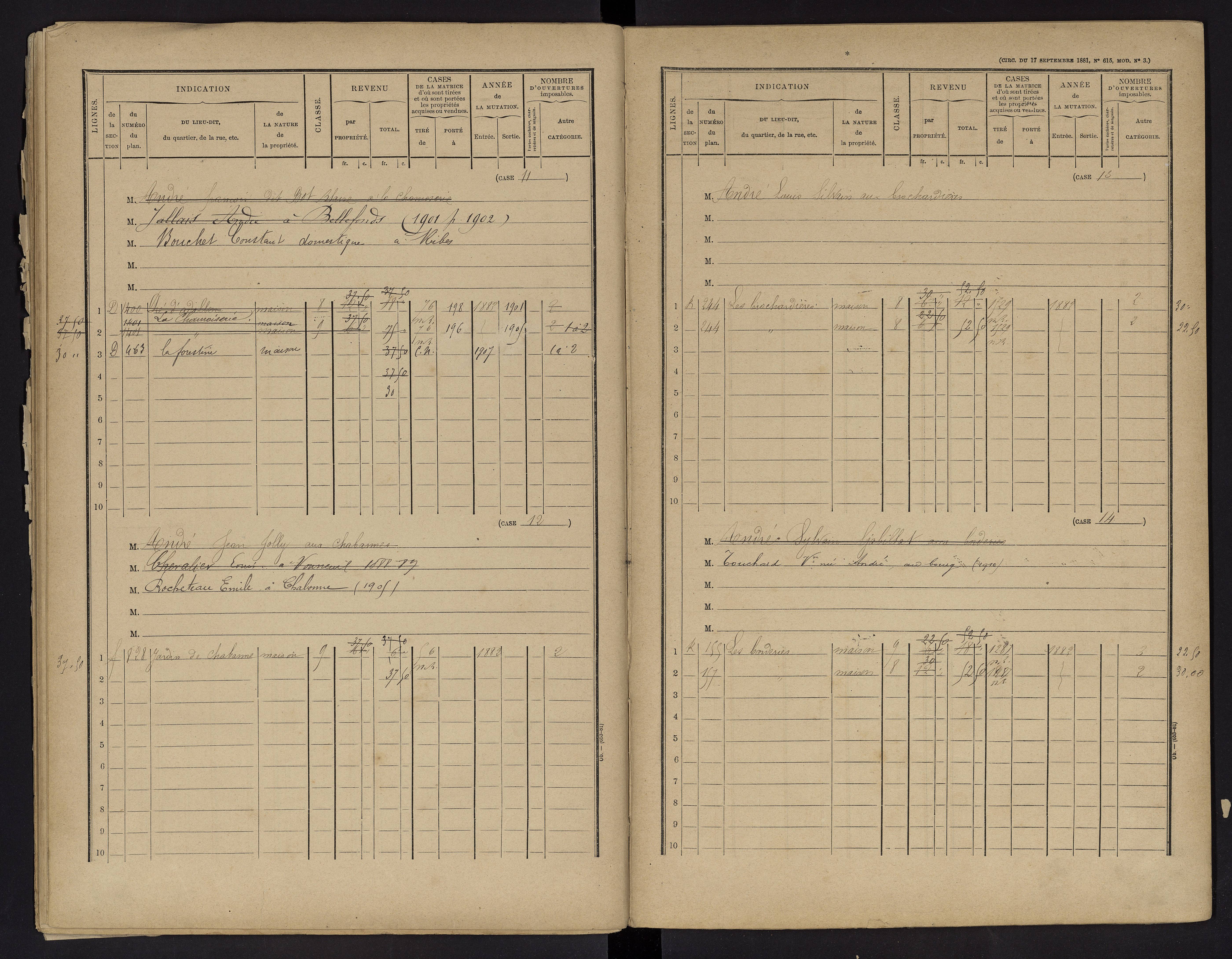 Vouneuil-sur-Vienne - FRAD086_cadastre Cases 1-479. 