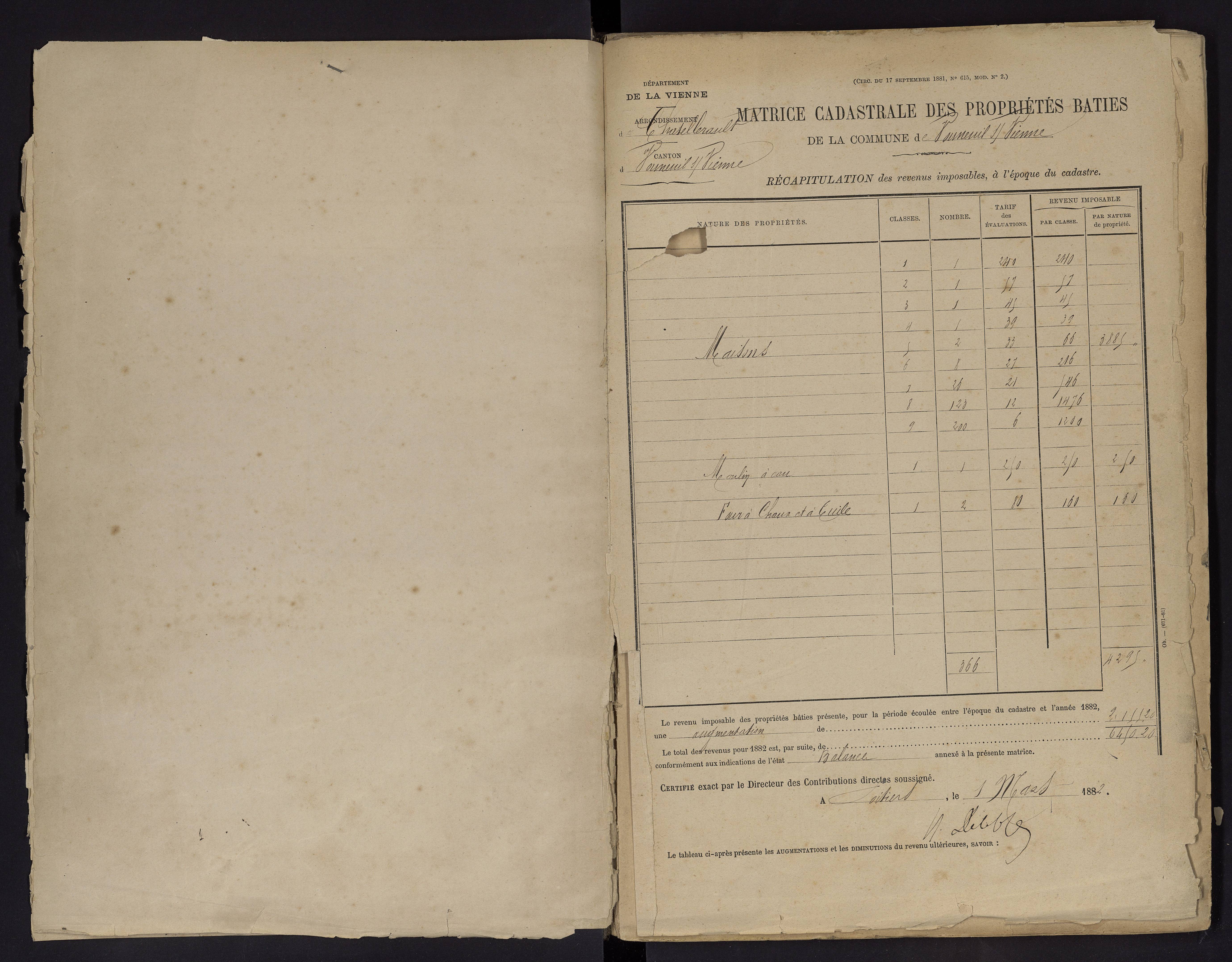 Vouneuil-sur-Vienne - FRAD086_cadastre Cases 1-479. 