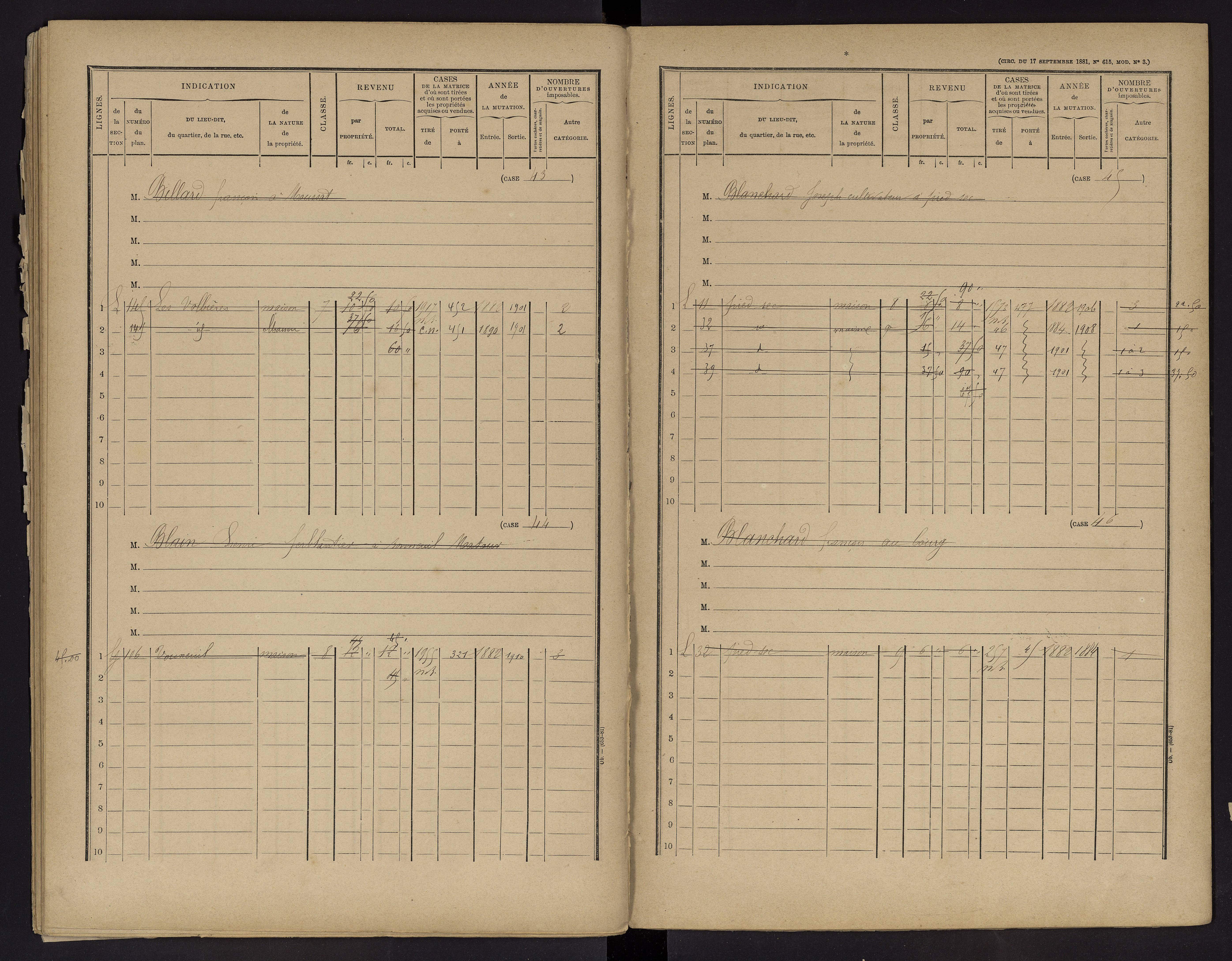 Vouneuil-sur-Vienne - FRAD086_cadastre Cases 1-479. 