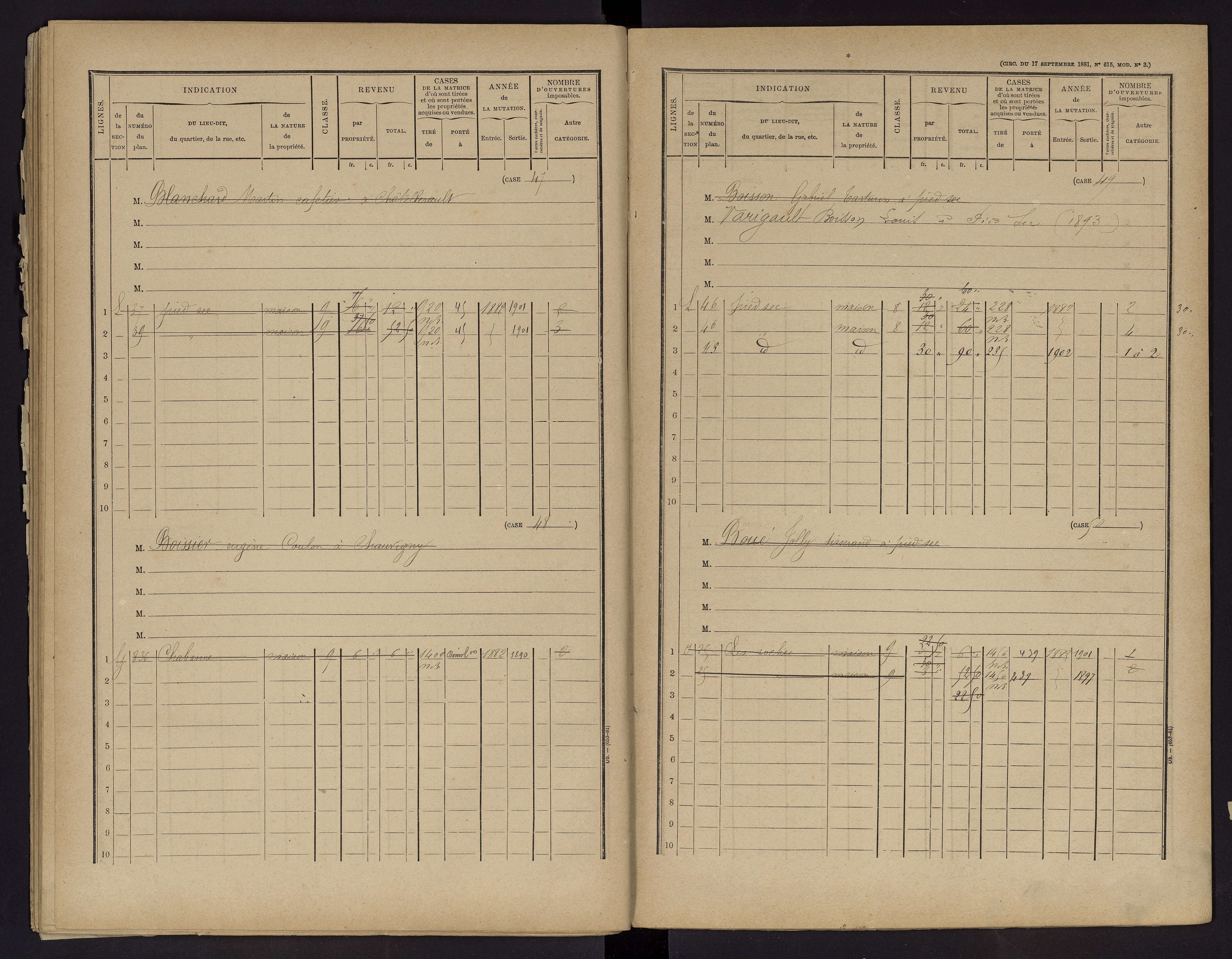 Vouneuil-sur-Vienne - FRAD086_cadastre Cases 1-479. 