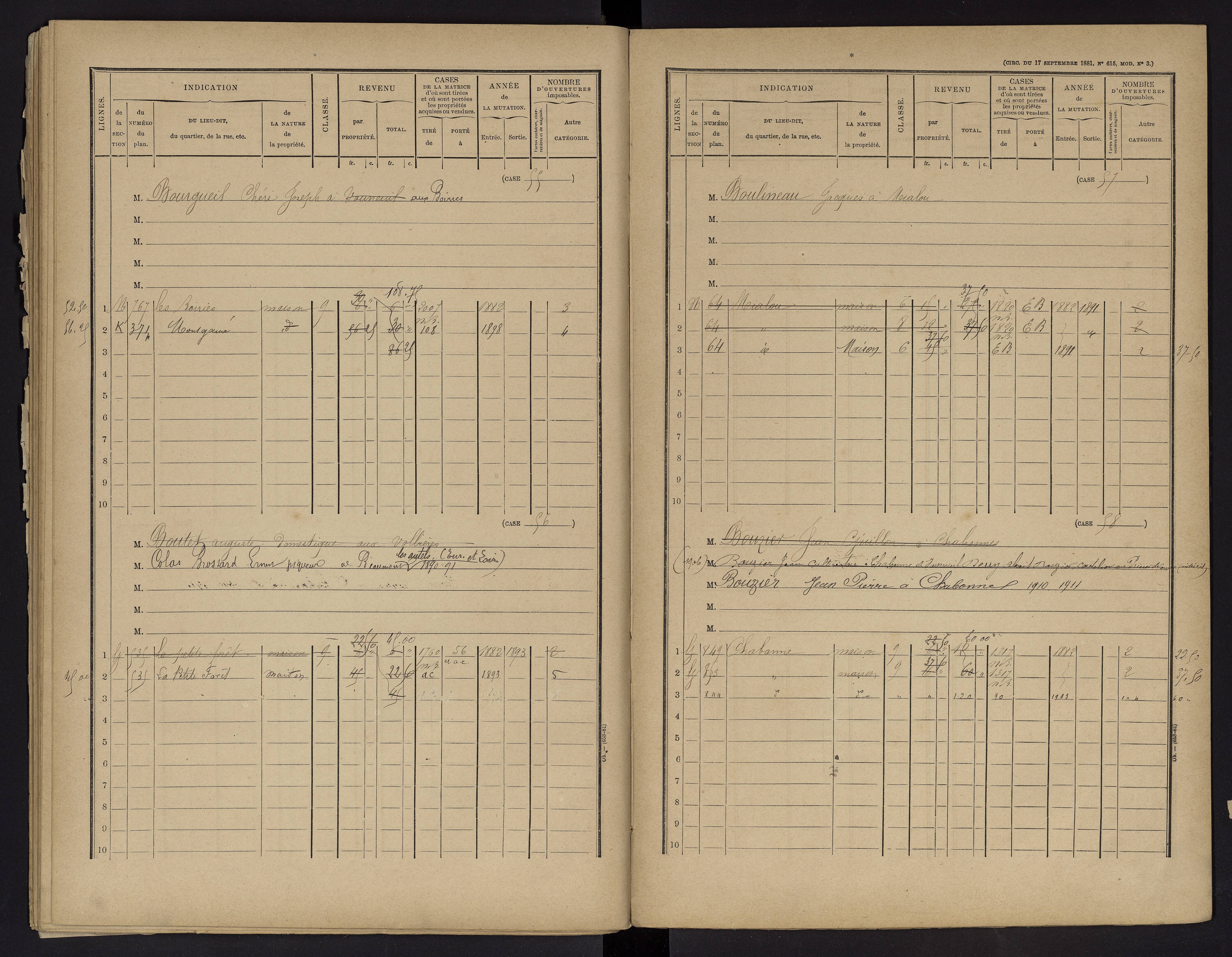 Vouneuil-sur-Vienne - FRAD086_cadastre Cases 1-479. 