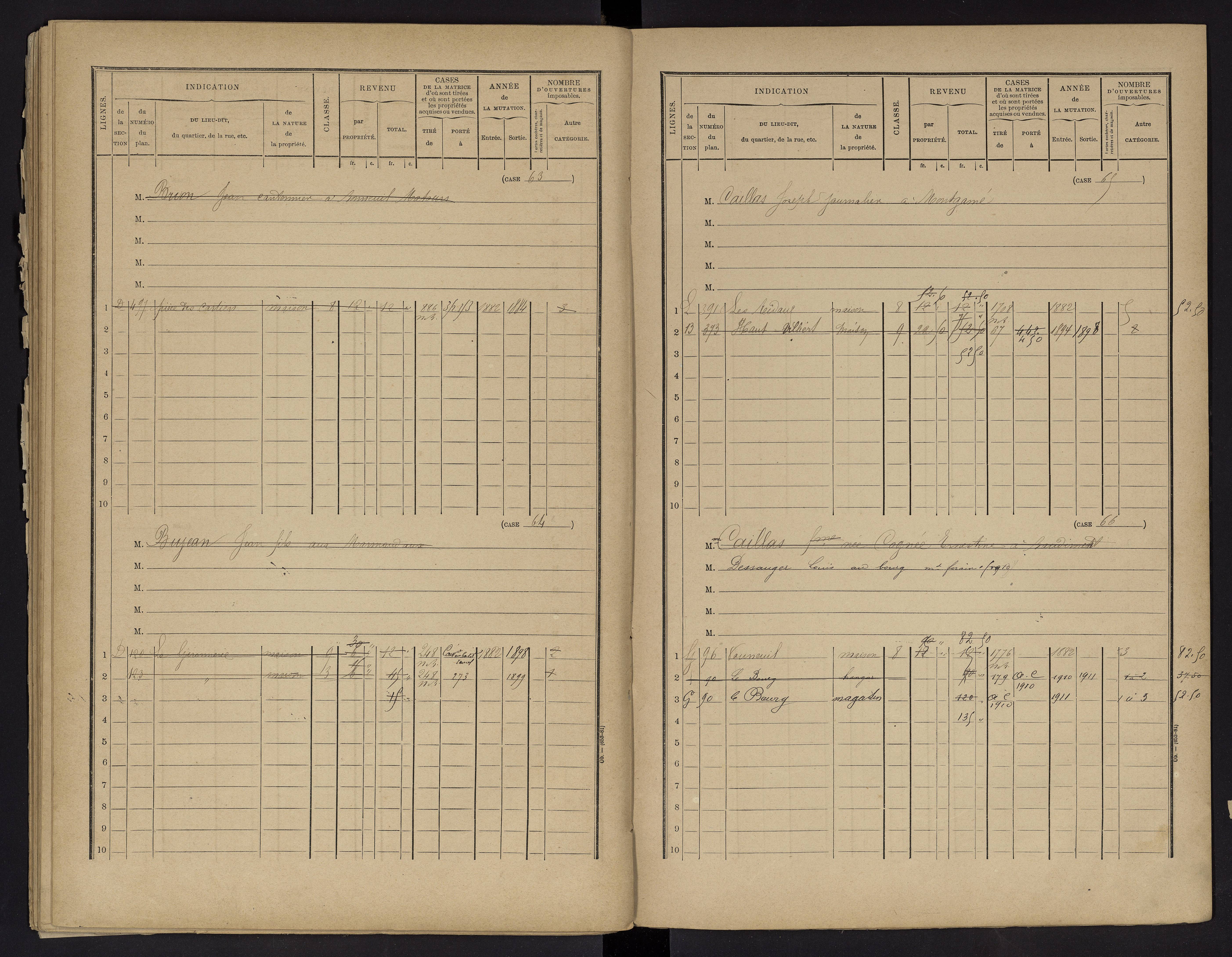 Vouneuil-sur-Vienne - FRAD086_cadastre Cases 1-479. 