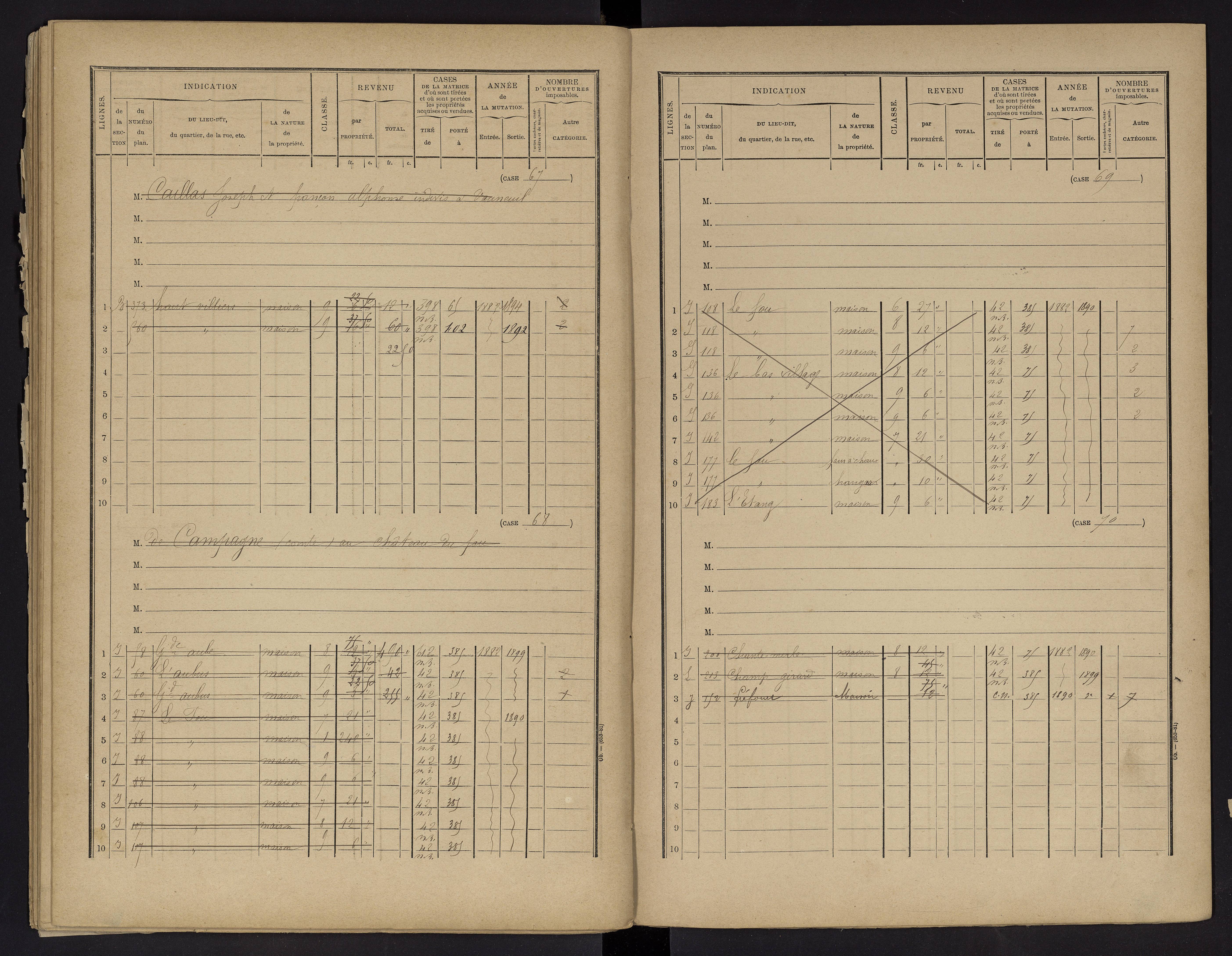 Vouneuil-sur-Vienne - FRAD086_cadastre Cases 1-479. 