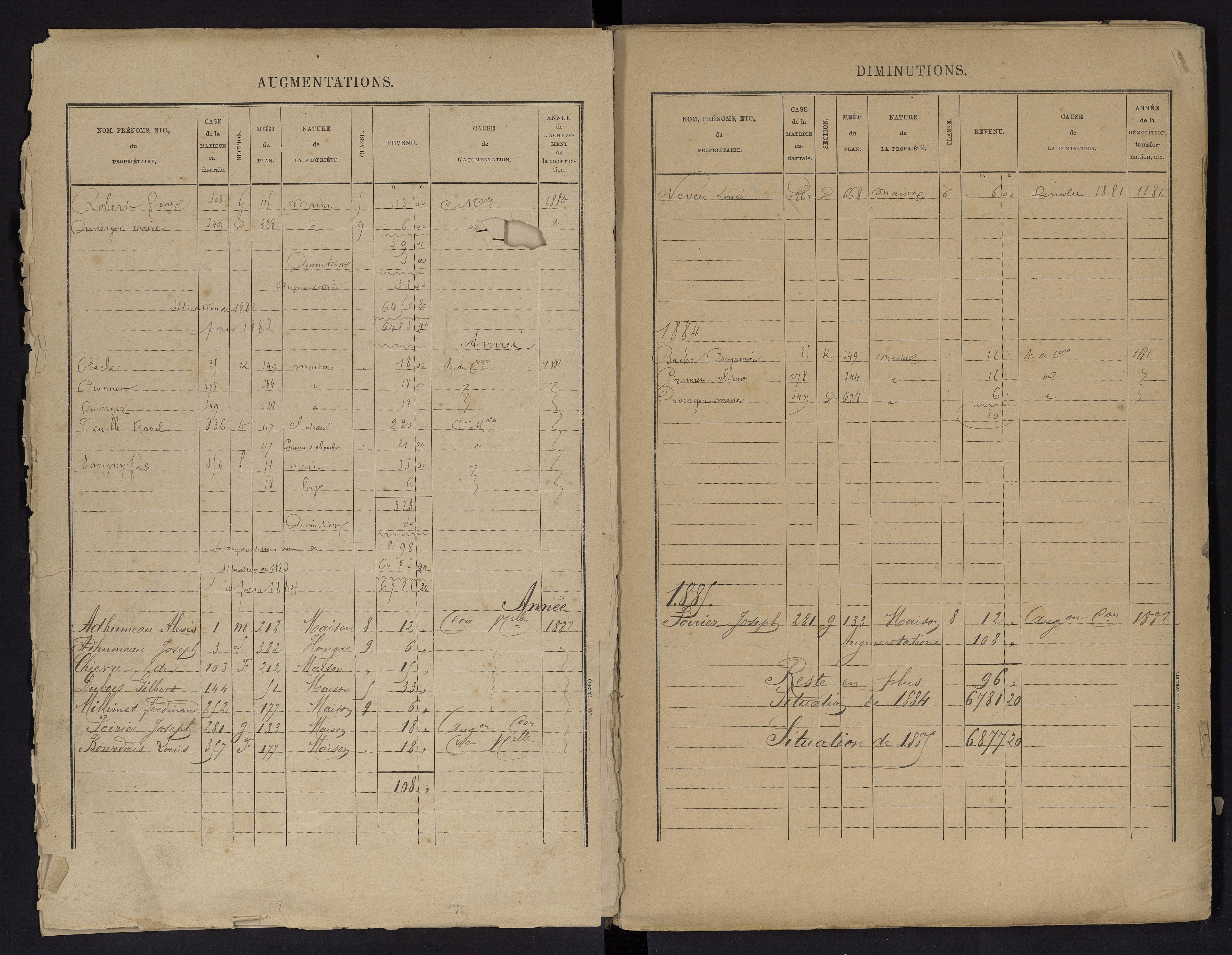 Vouneuil-sur-Vienne - FRAD086_cadastre Cases 1-479. 