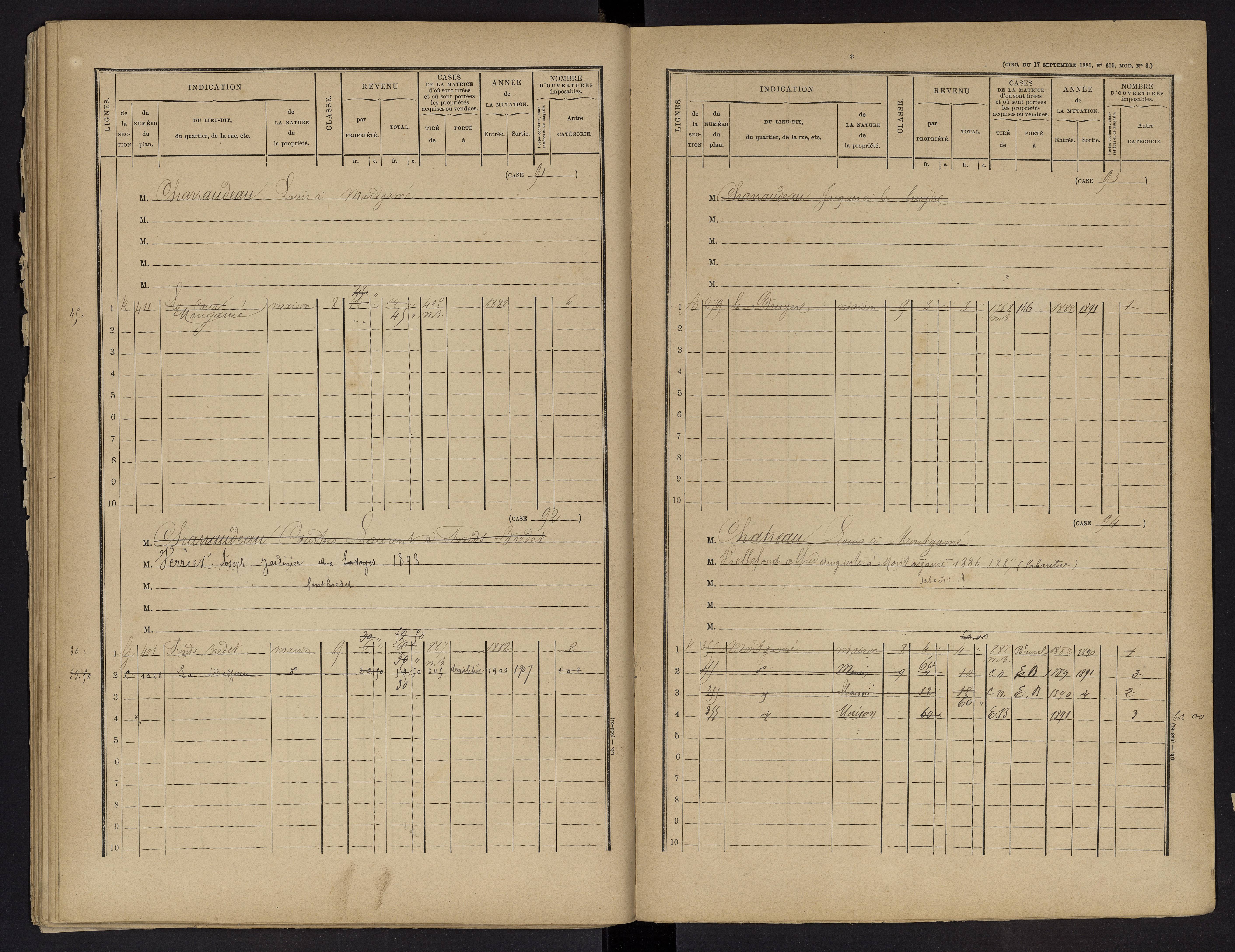 Vouneuil-sur-Vienne - FRAD086_cadastre Cases 1-479. 
