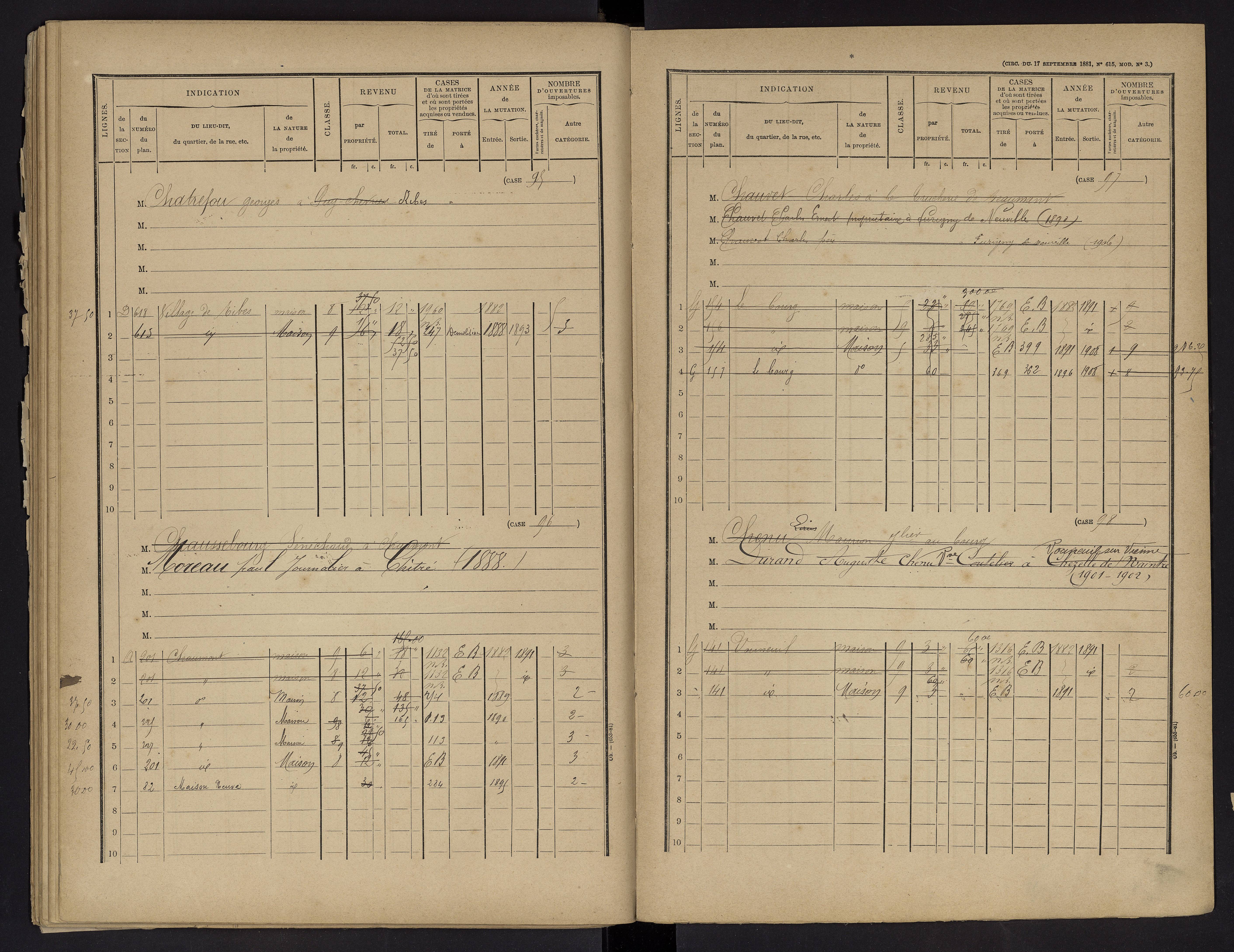 Vouneuil-sur-Vienne - FRAD086_cadastre Cases 1-479. 