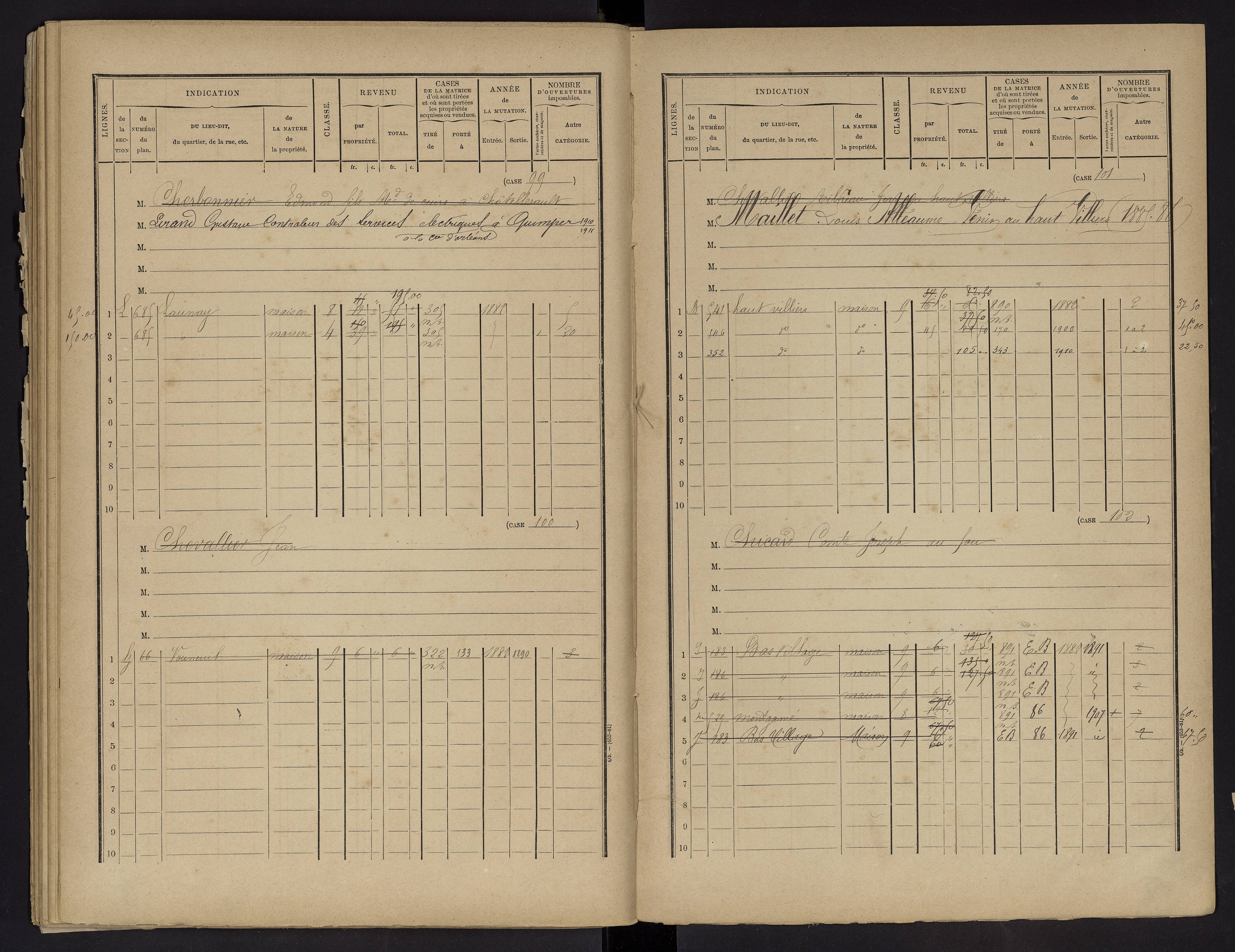 Vouneuil-sur-Vienne - FRAD086_cadastre Cases 1-479. 