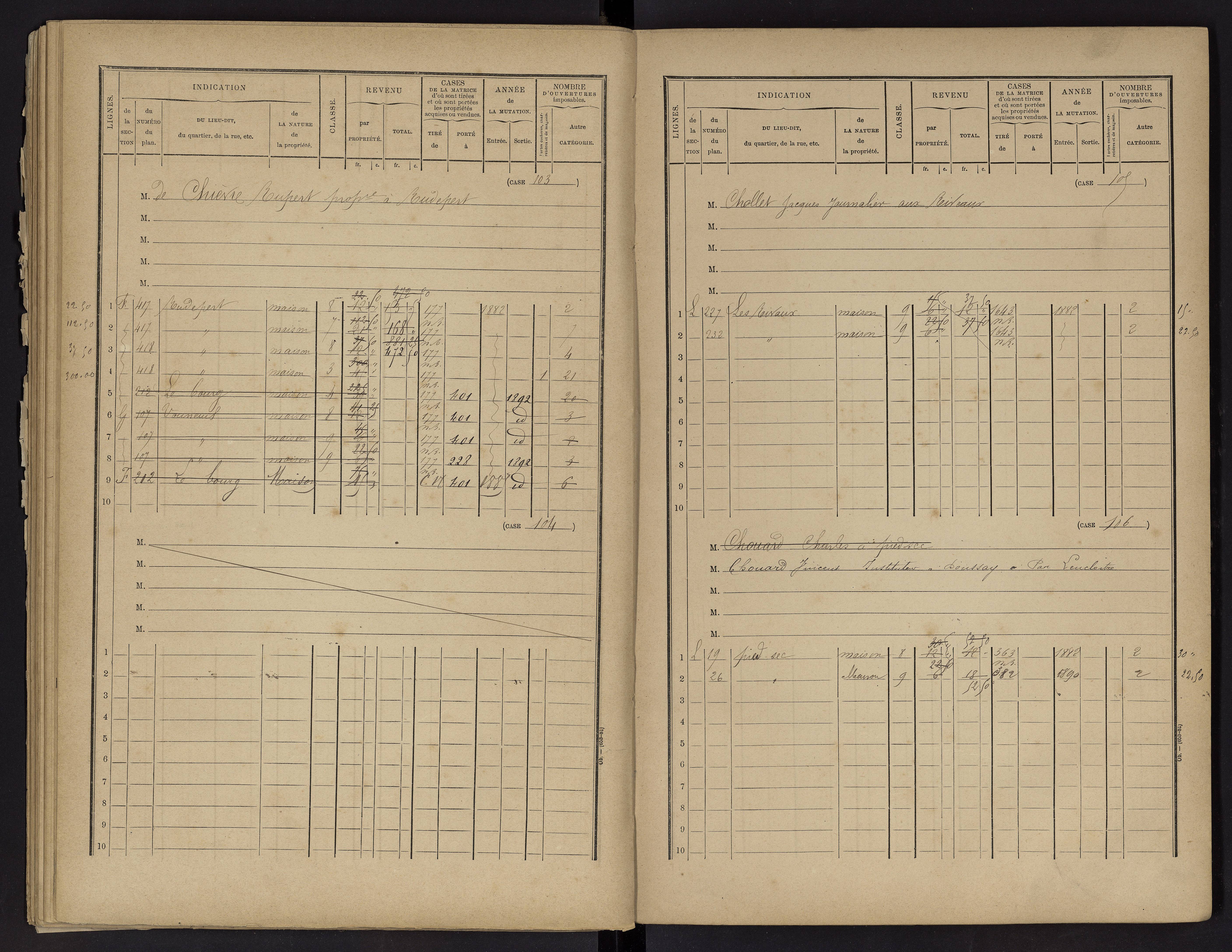 Vouneuil-sur-Vienne - FRAD086_cadastre Cases 1-479. 