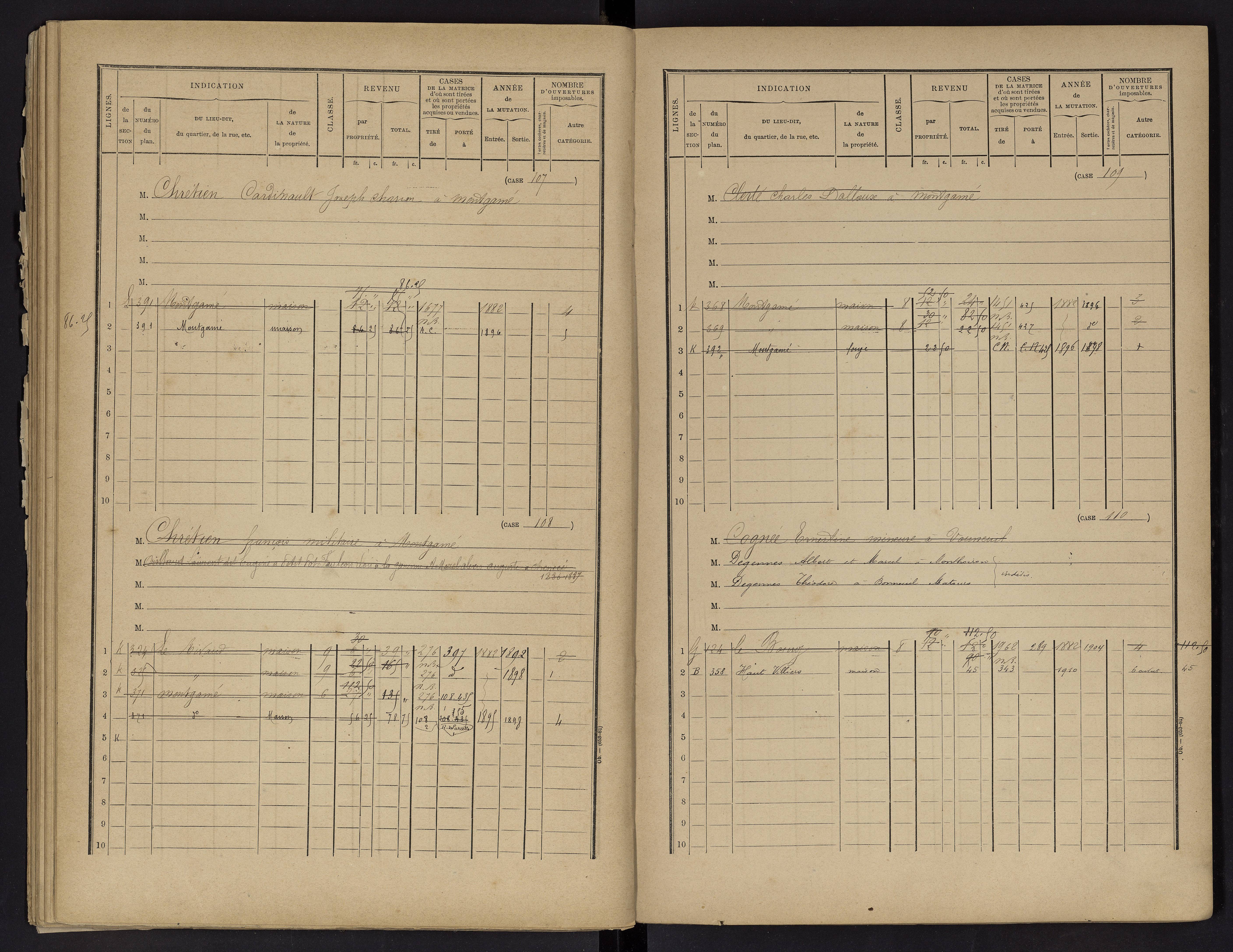 Vouneuil-sur-Vienne - FRAD086_cadastre Cases 1-479. 