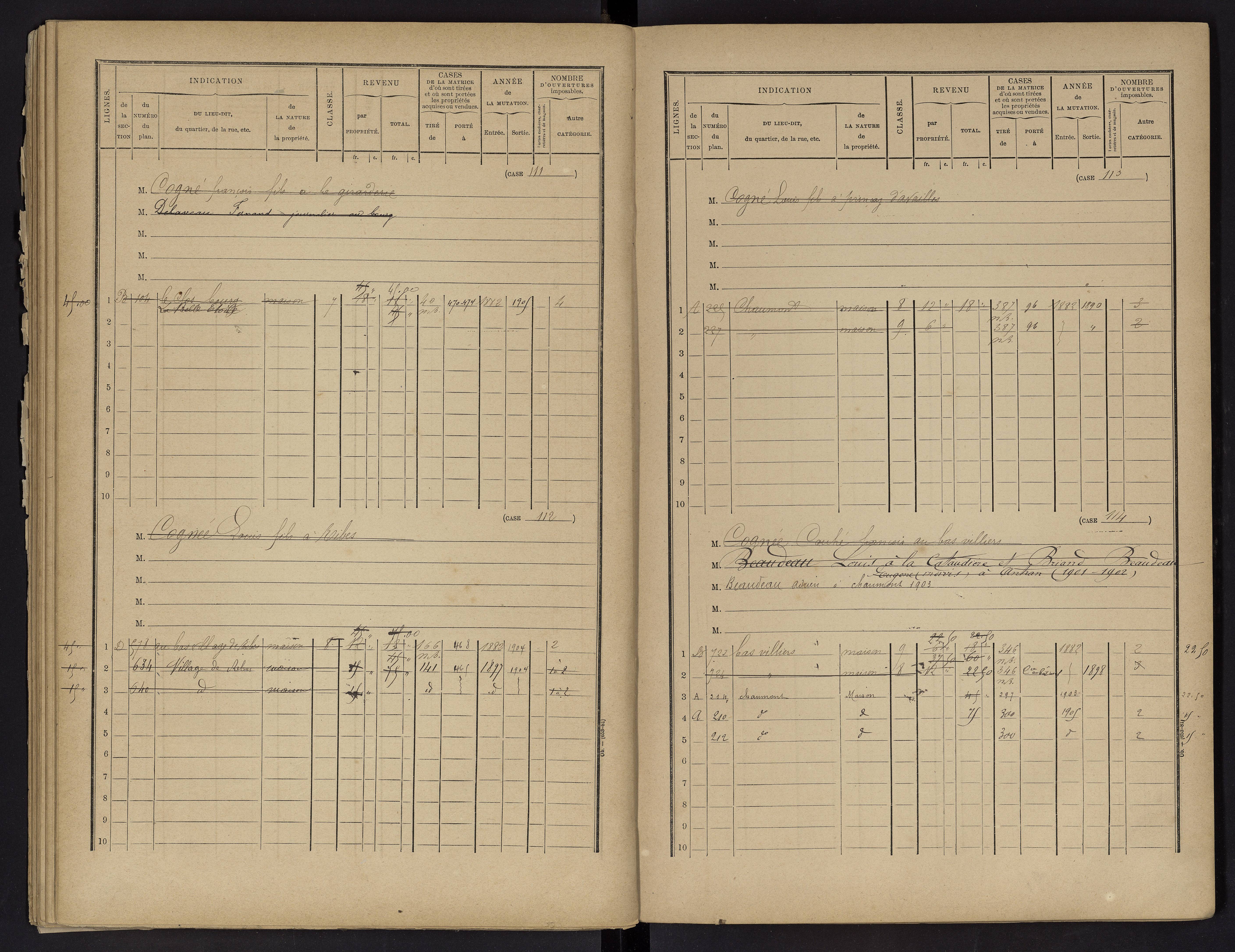 Vouneuil-sur-Vienne - FRAD086_cadastre Cases 1-479. 