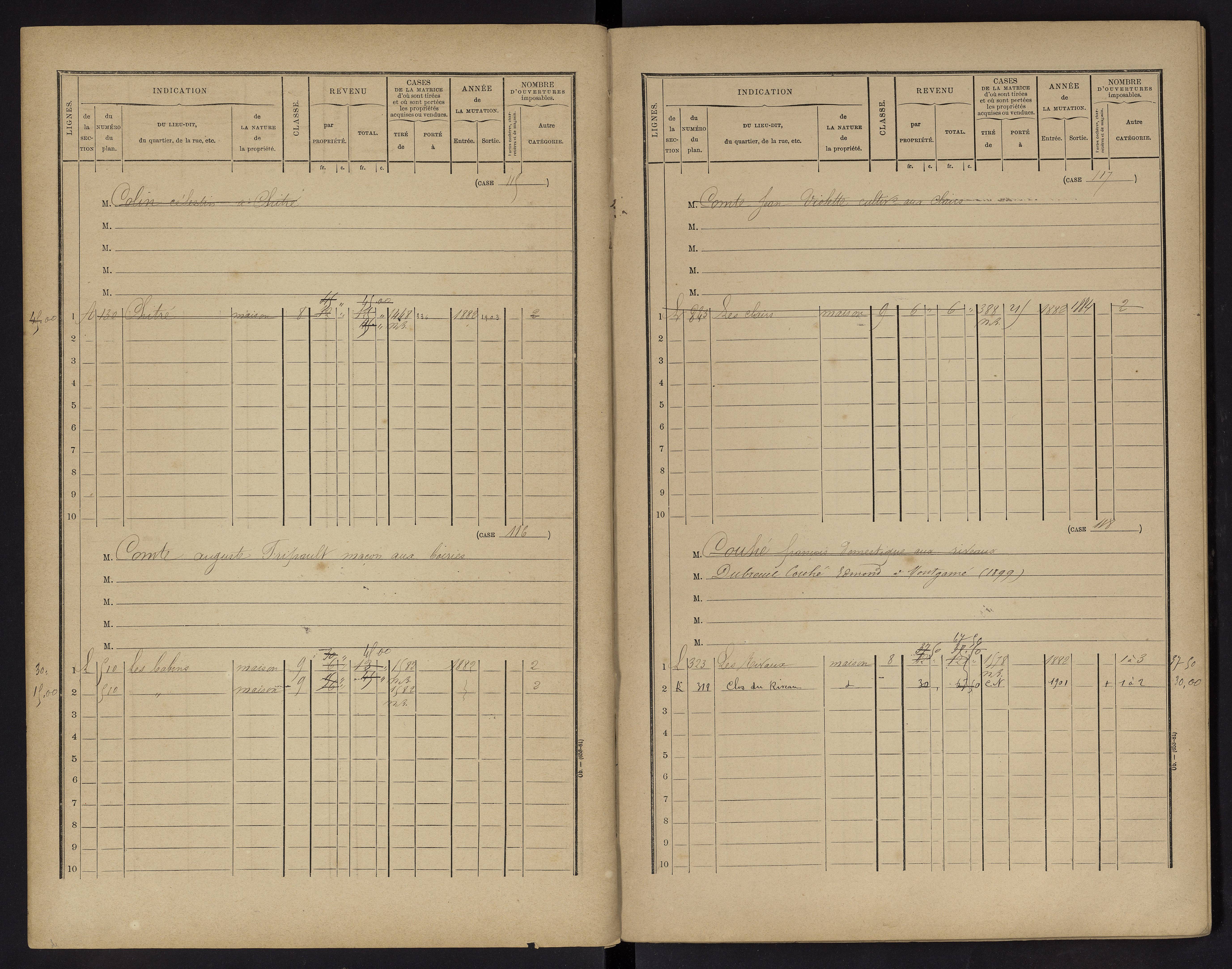 Vouneuil-sur-Vienne - FRAD086_cadastre Cases 1-479. 