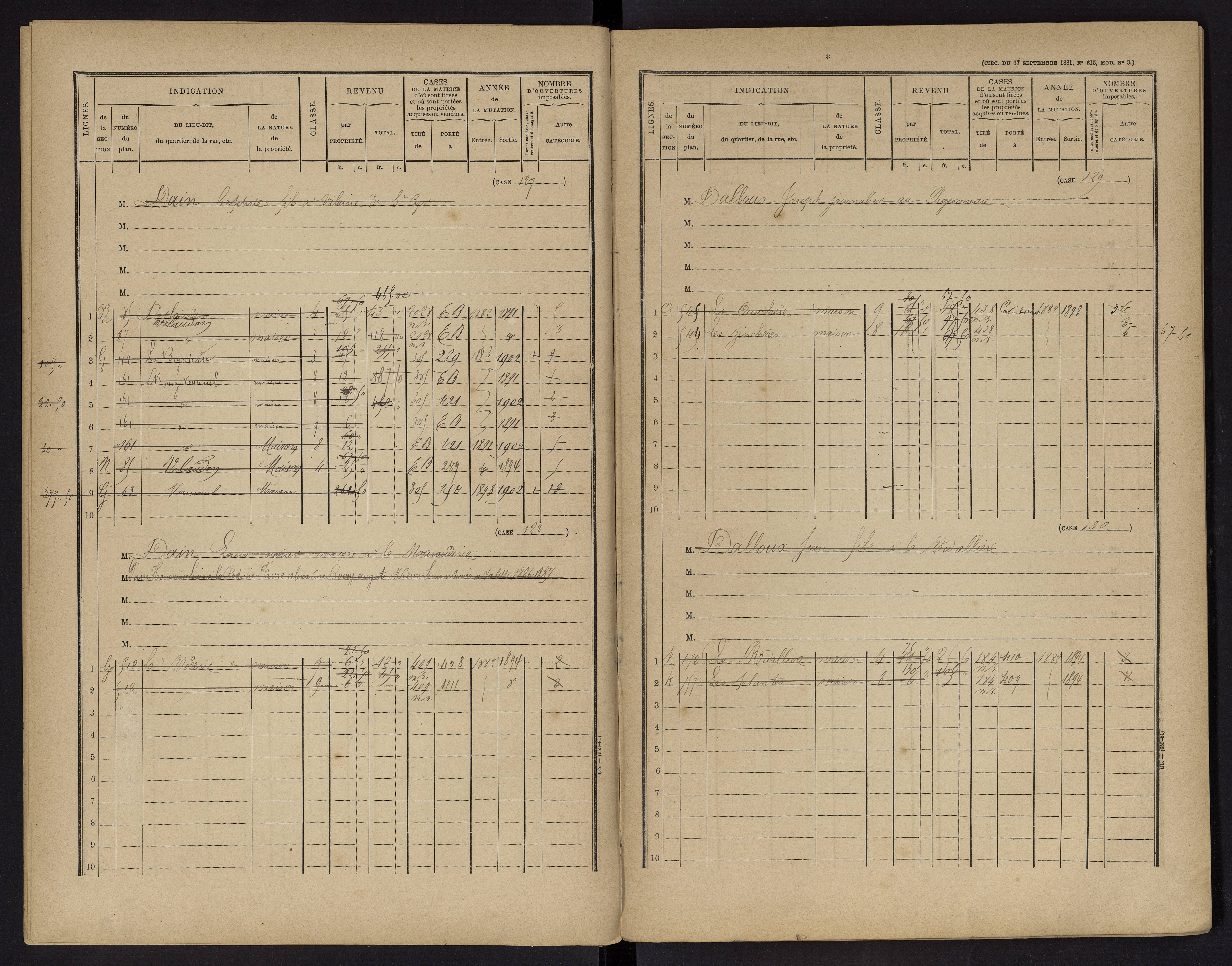 Vouneuil-sur-Vienne - FRAD086_cadastre Cases 1-479. 