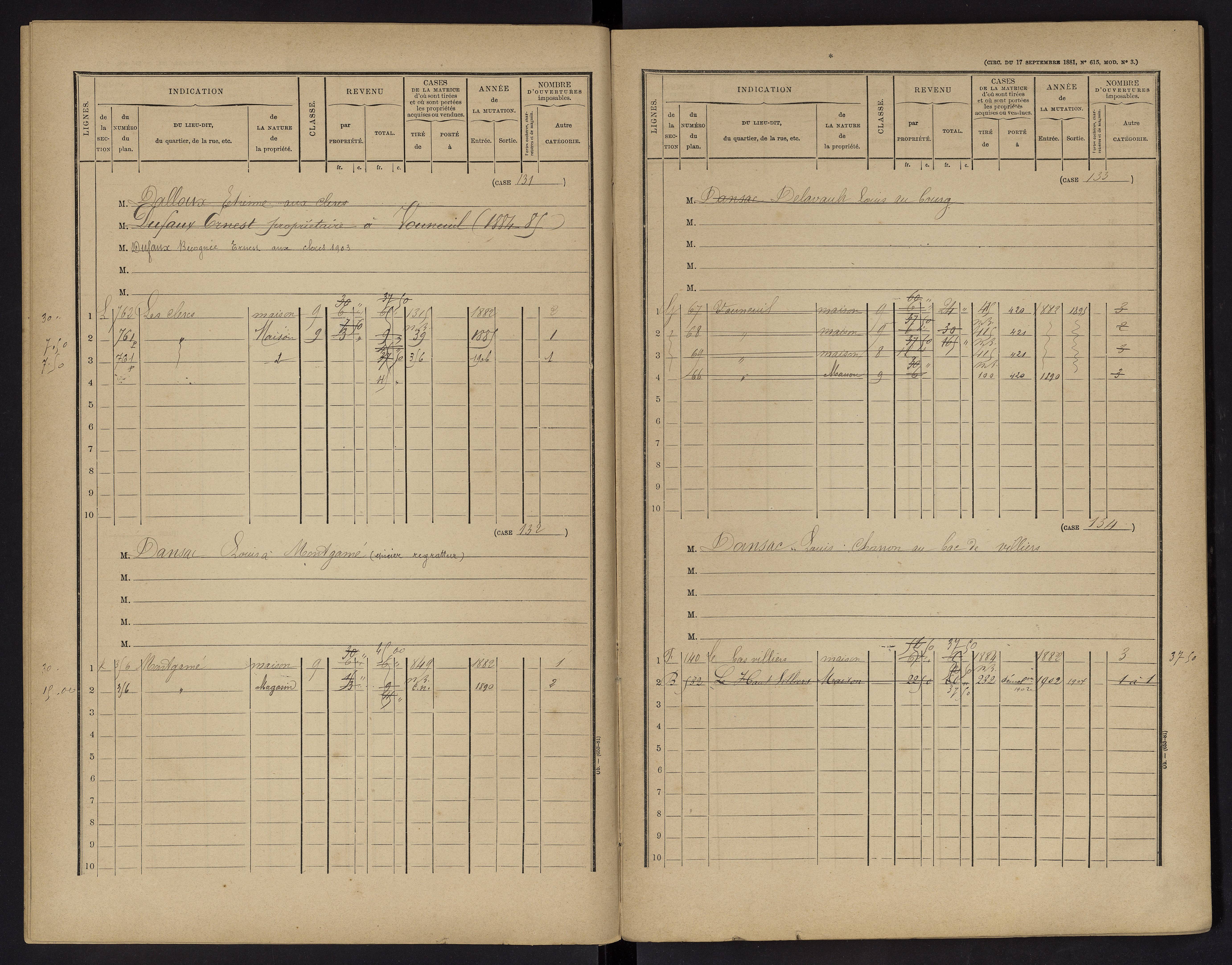 Vouneuil-sur-Vienne - FRAD086_cadastre Cases 1-479. 