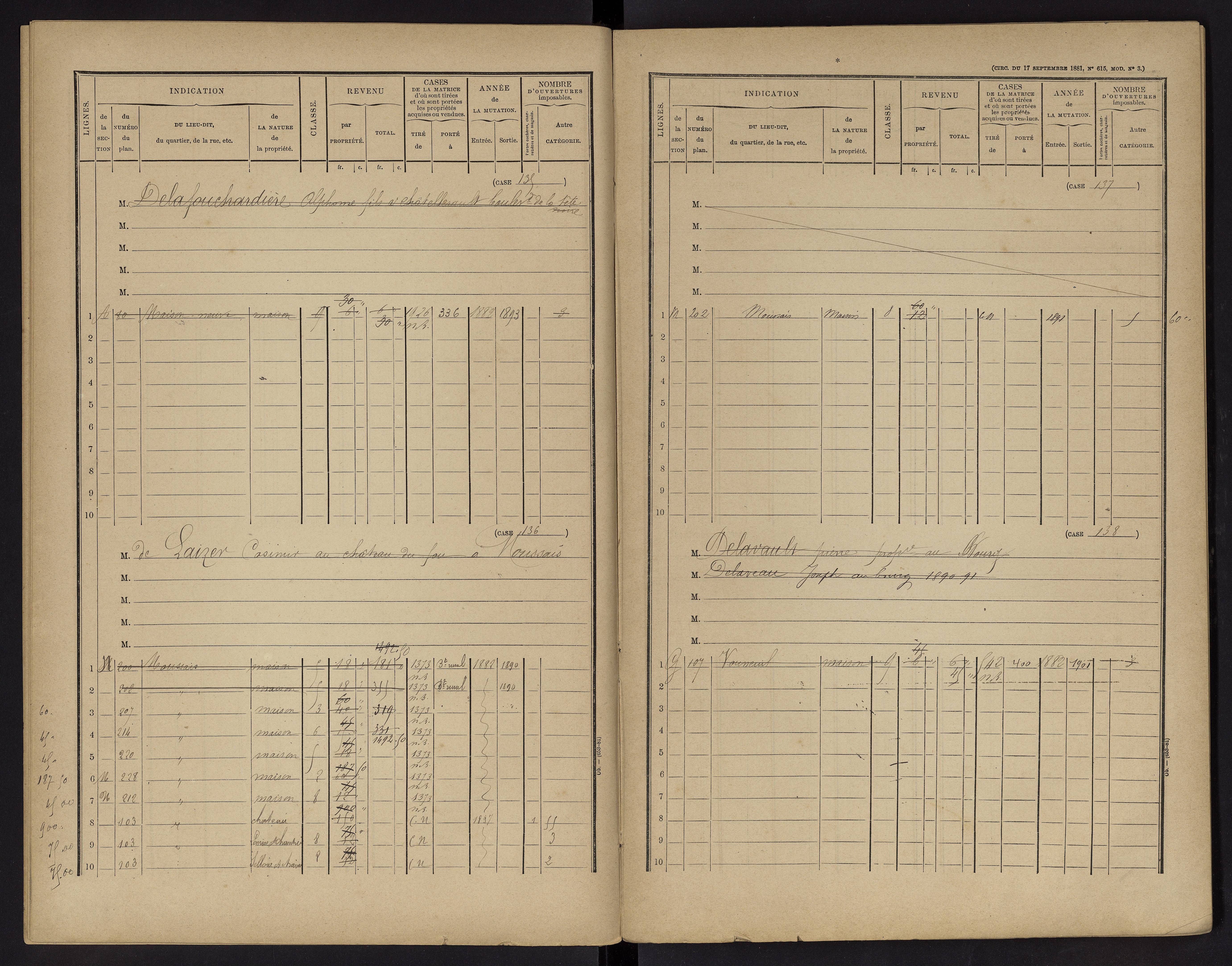 Vouneuil-sur-Vienne - FRAD086_cadastre Cases 1-479. 