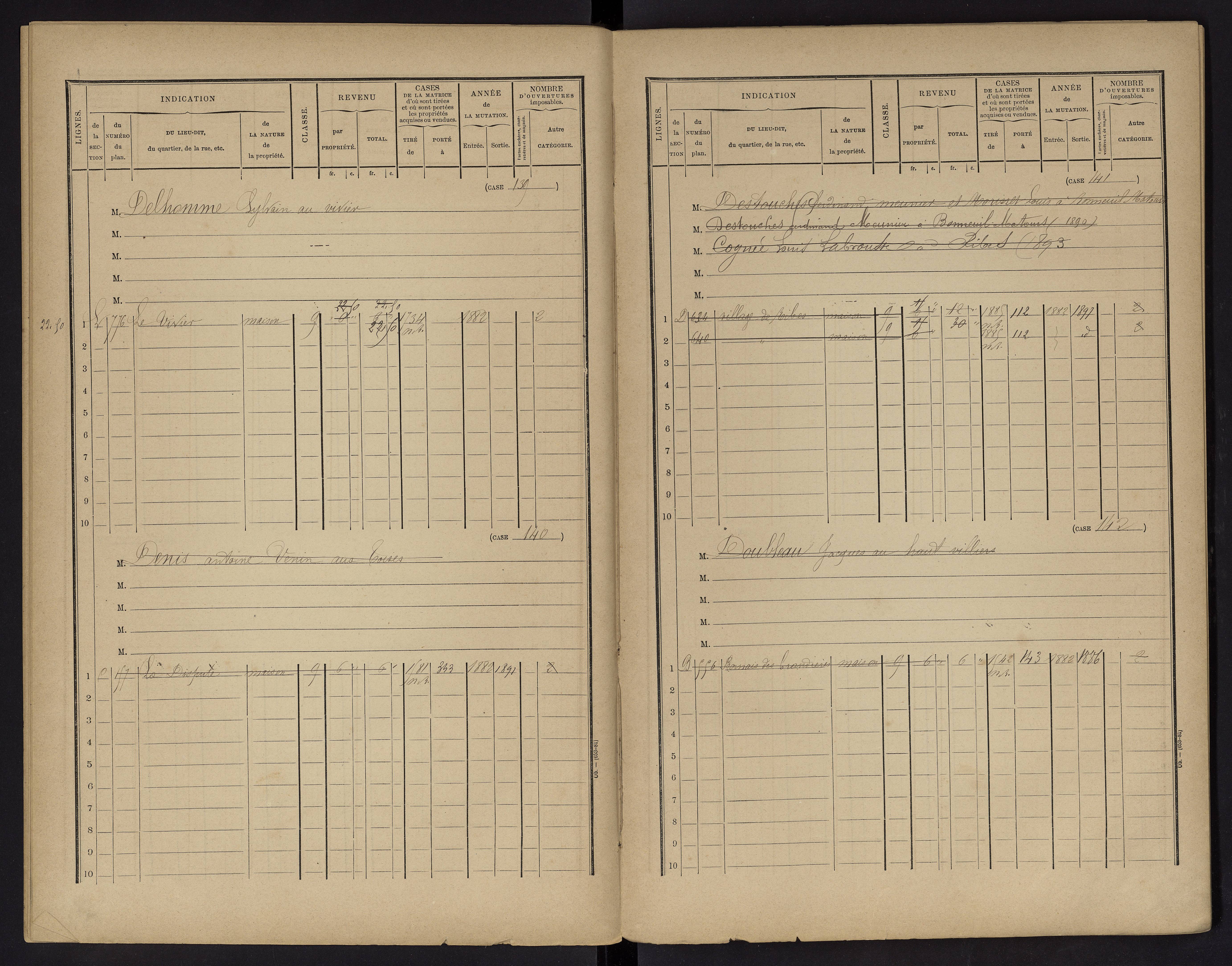 Vouneuil-sur-Vienne - FRAD086_cadastre Cases 1-479. 