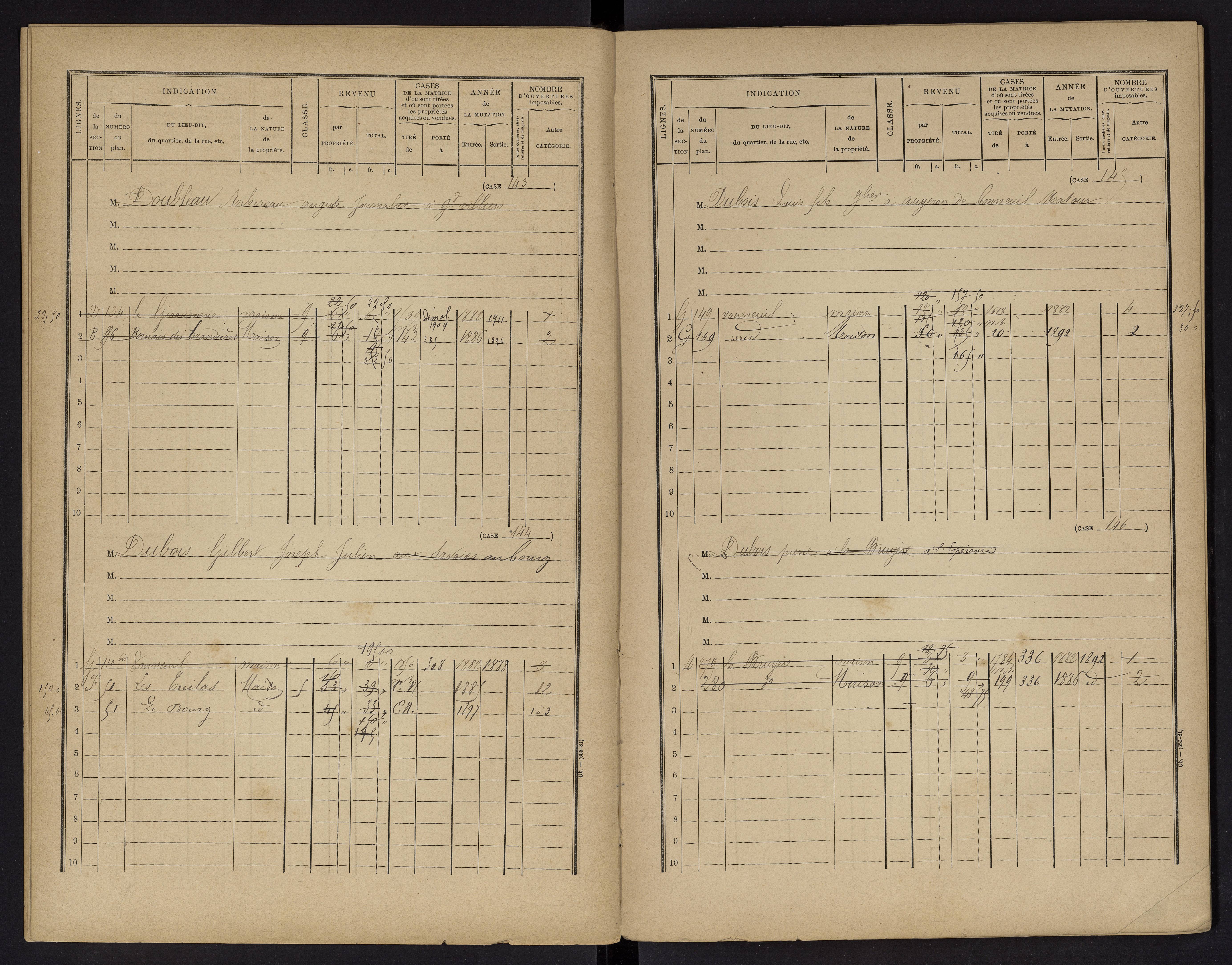 Vouneuil-sur-Vienne - FRAD086_cadastre Cases 1-479. 