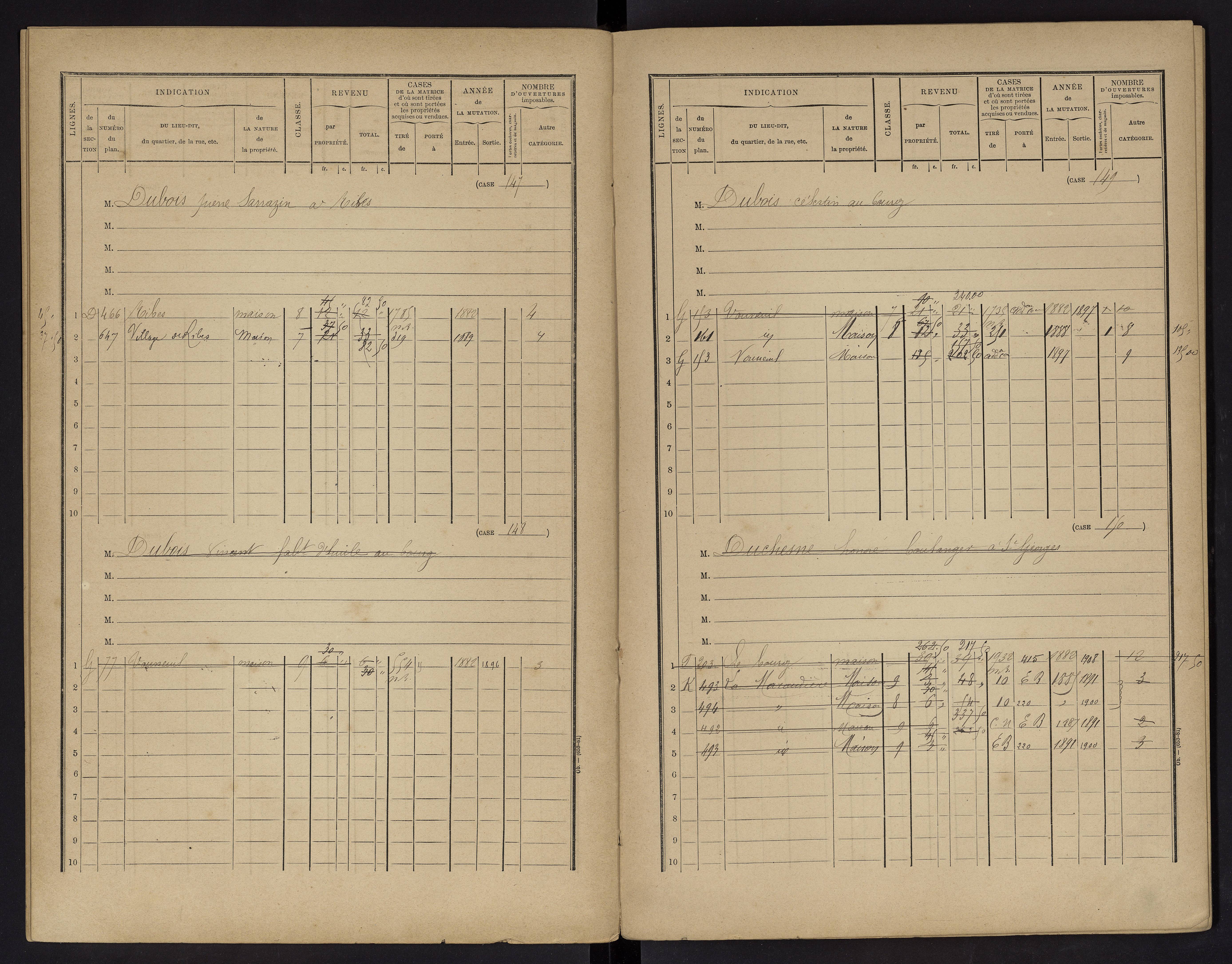 Vouneuil-sur-Vienne - FRAD086_cadastre Cases 1-479. 