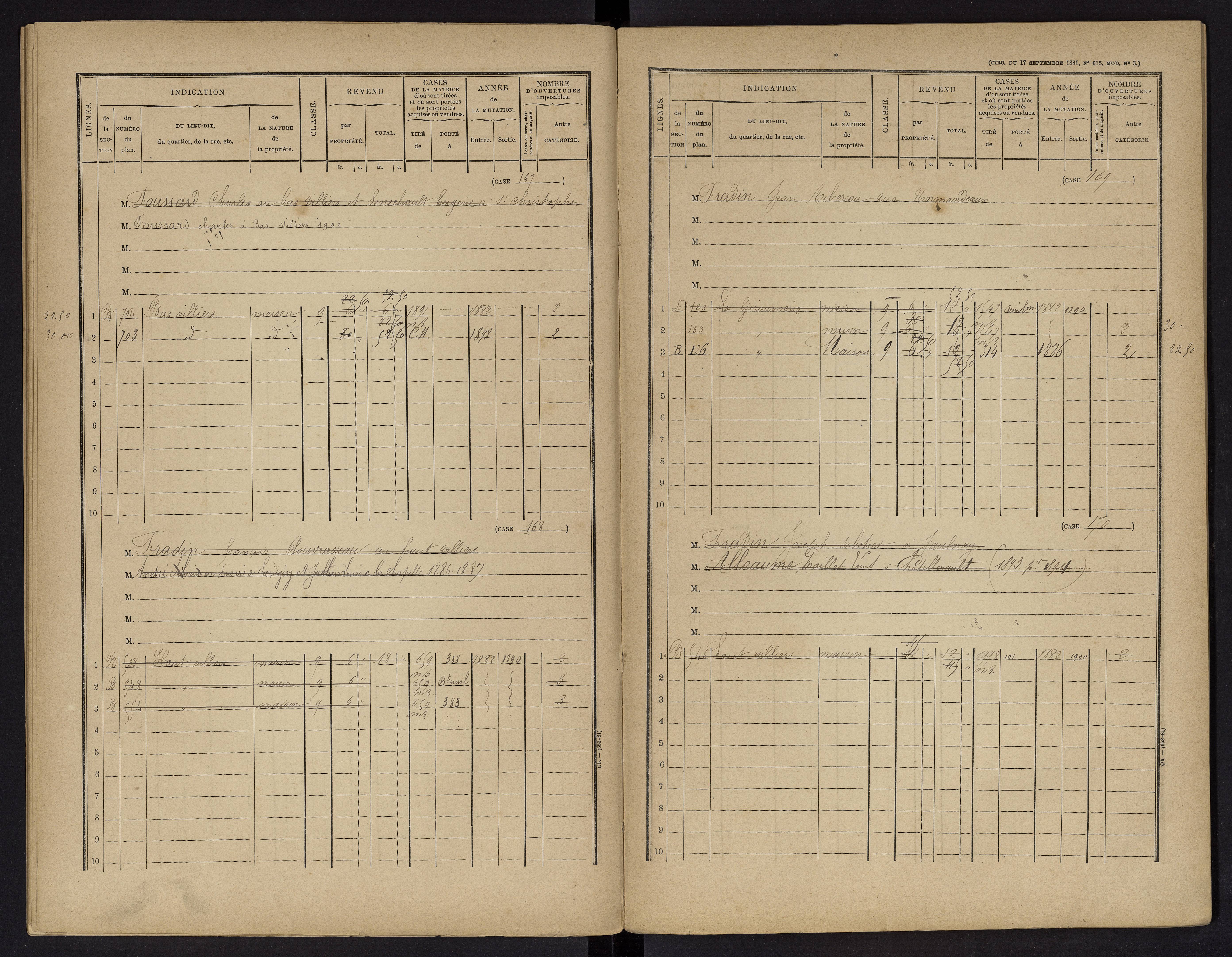 Vouneuil-sur-Vienne - FRAD086_cadastre Cases 1-479. 