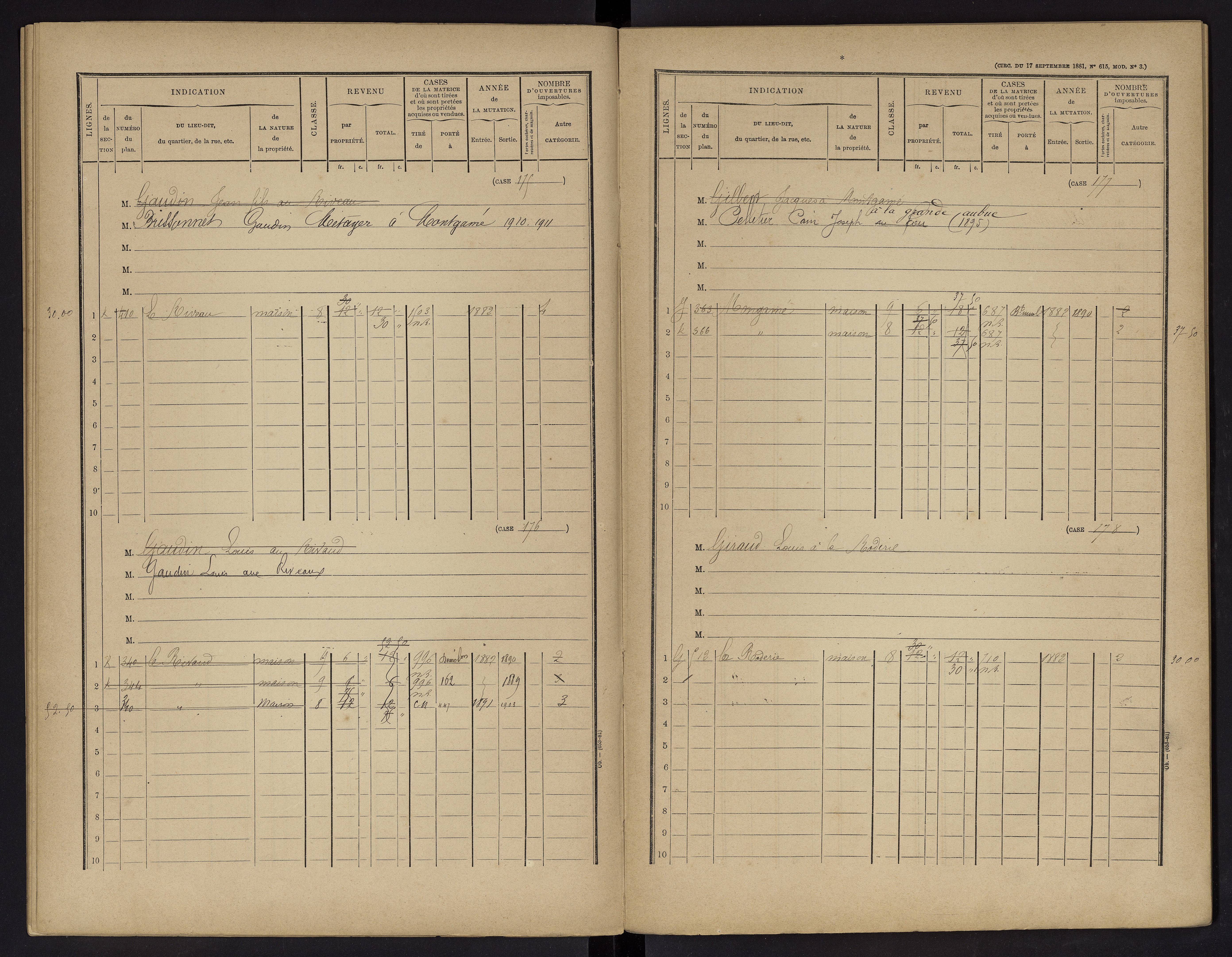 Vouneuil-sur-Vienne - FRAD086_cadastre Cases 1-479. 