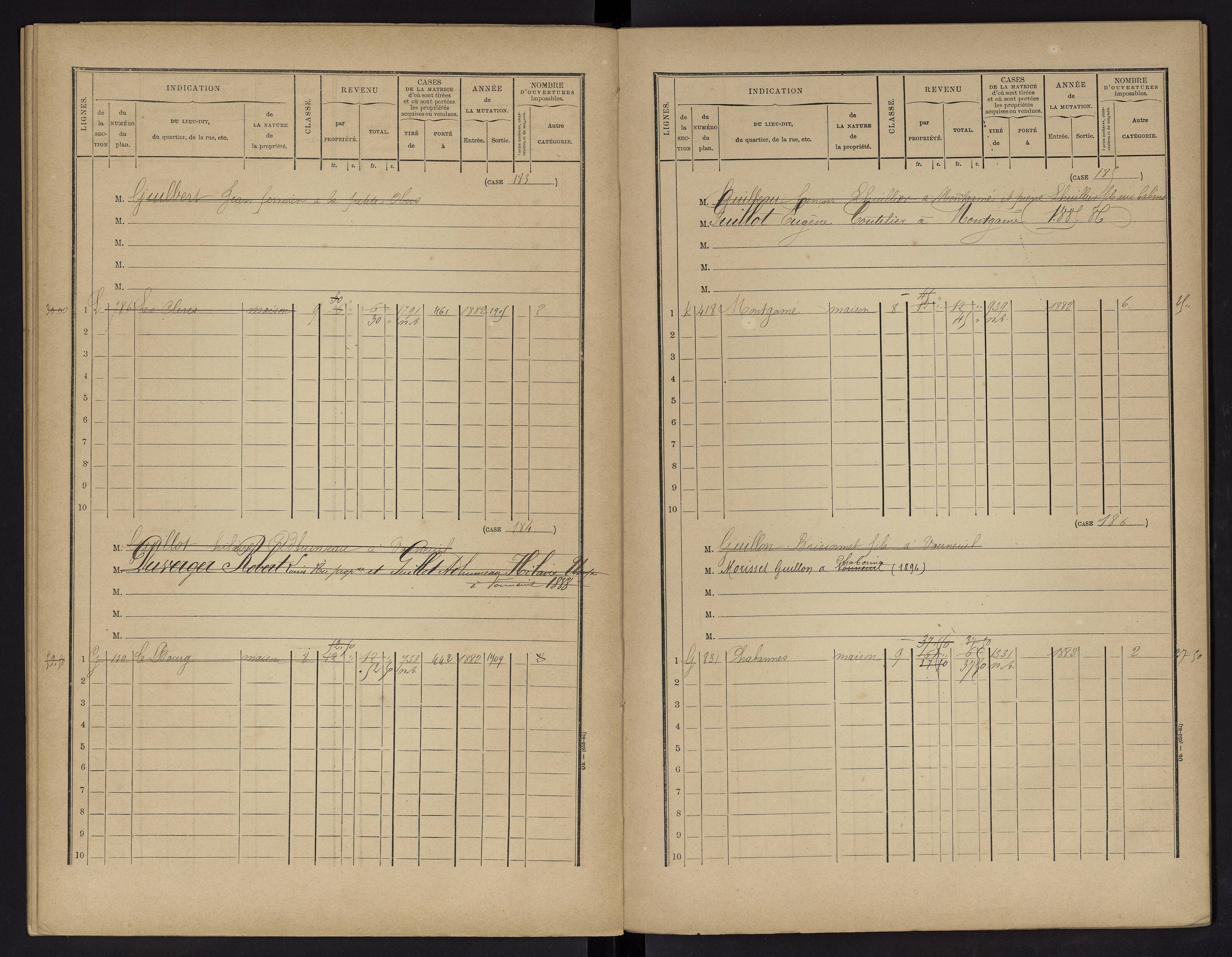 Vouneuil-sur-Vienne - FRAD086_cadastre Cases 1-479. 