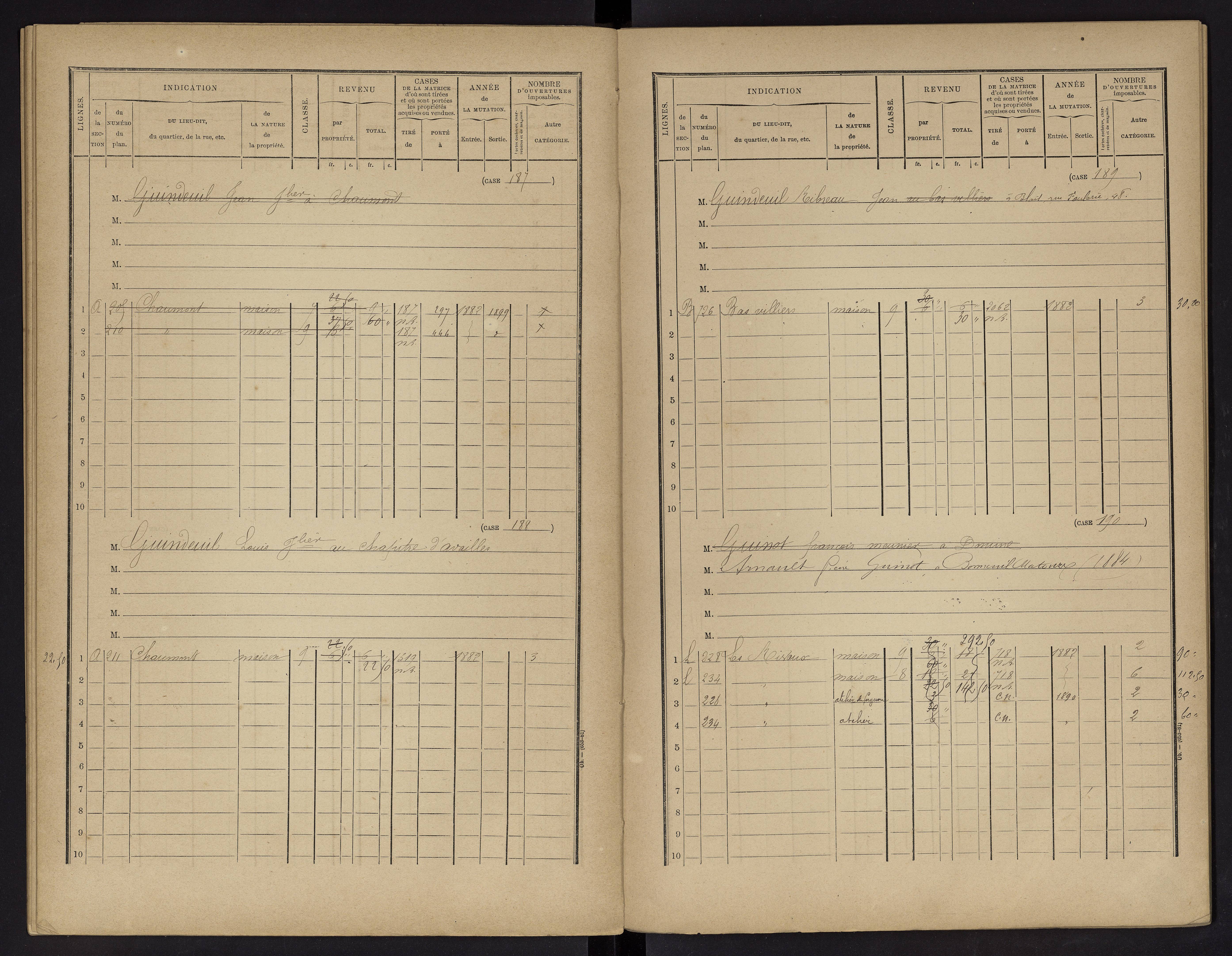 Vouneuil-sur-Vienne - FRAD086_cadastre Cases 1-479. 