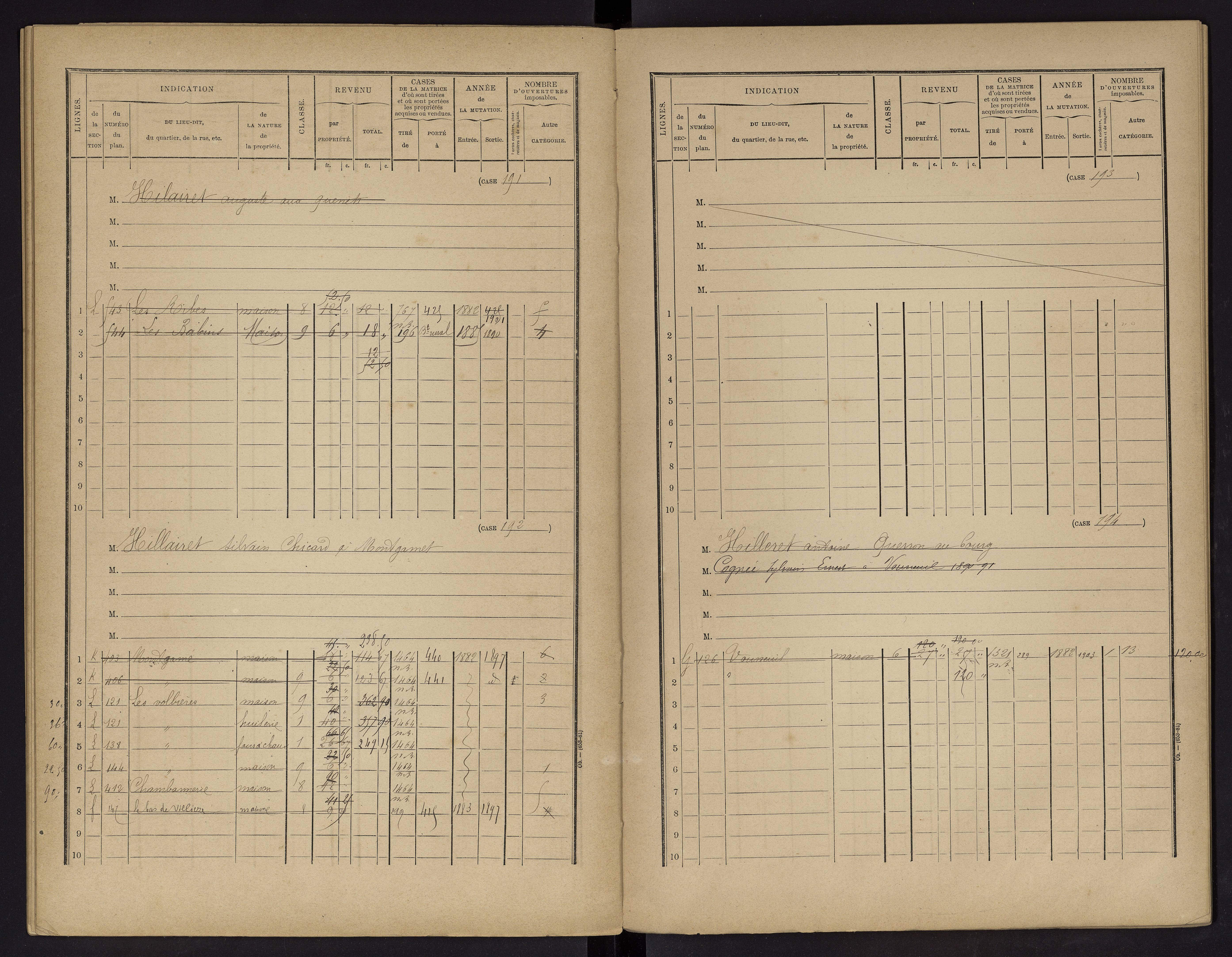 Vouneuil-sur-Vienne - FRAD086_cadastre Cases 1-479. 