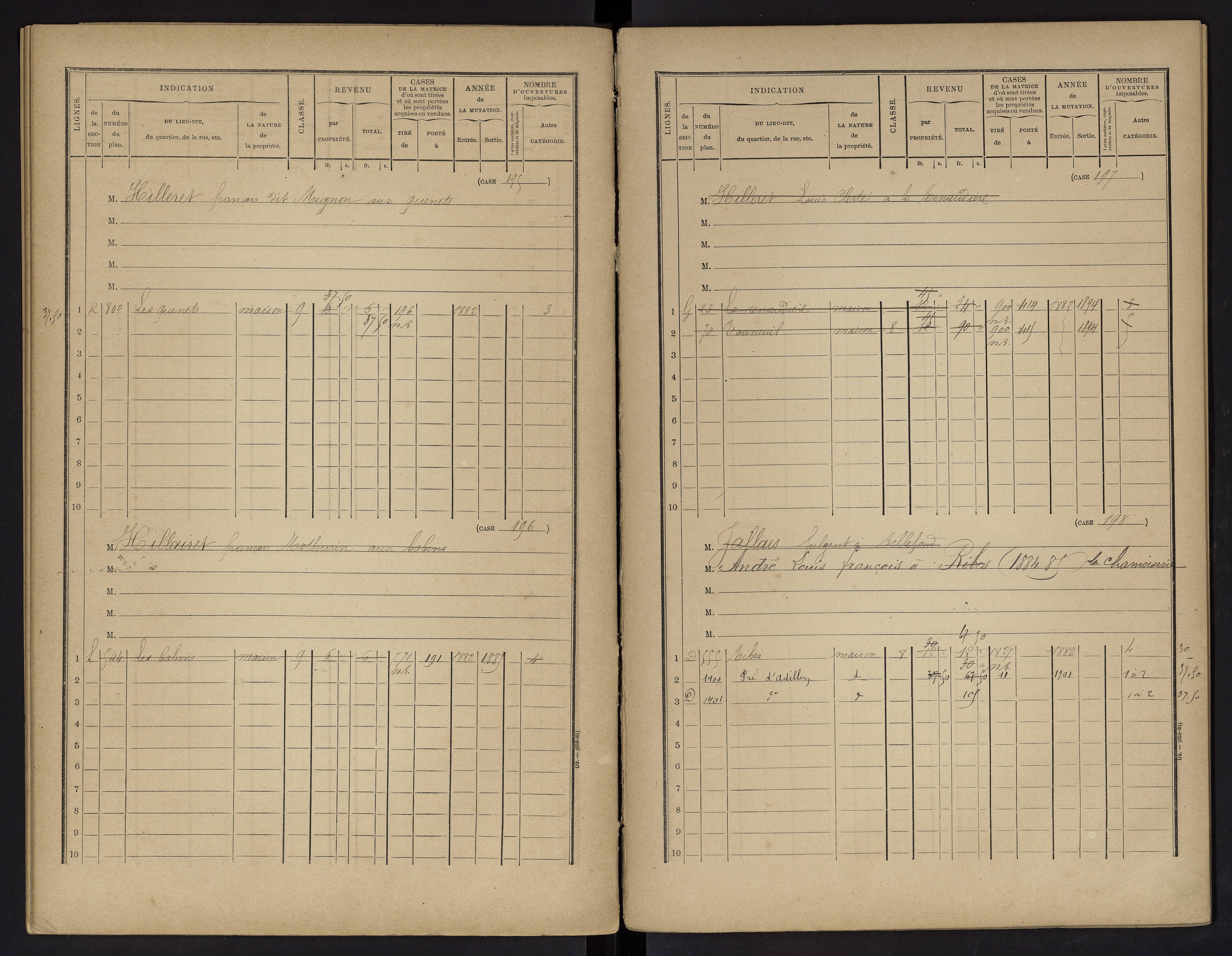 Vouneuil-sur-Vienne - FRAD086_cadastre Cases 1-479. 