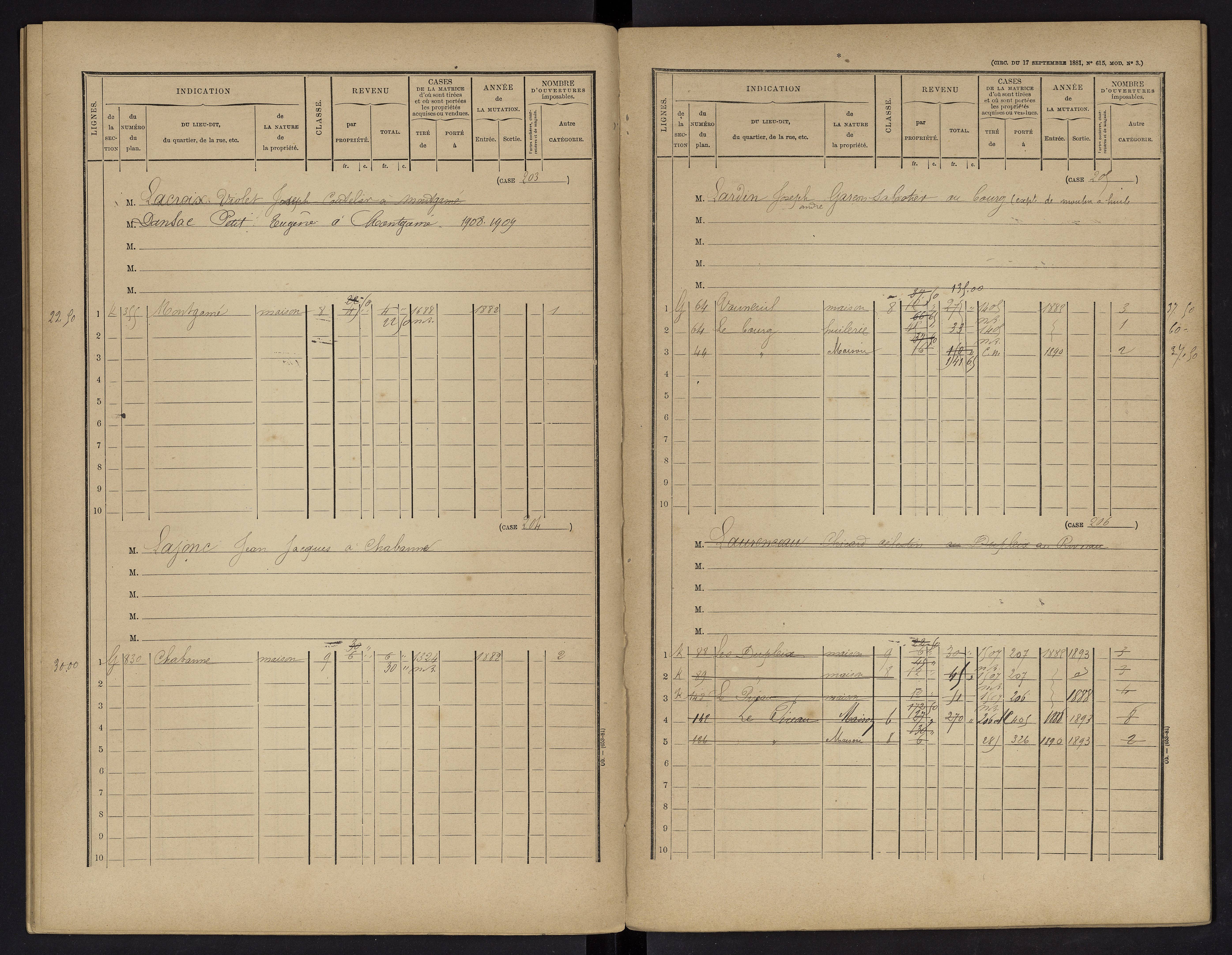 Vouneuil-sur-Vienne - FRAD086_cadastre Cases 1-479. 