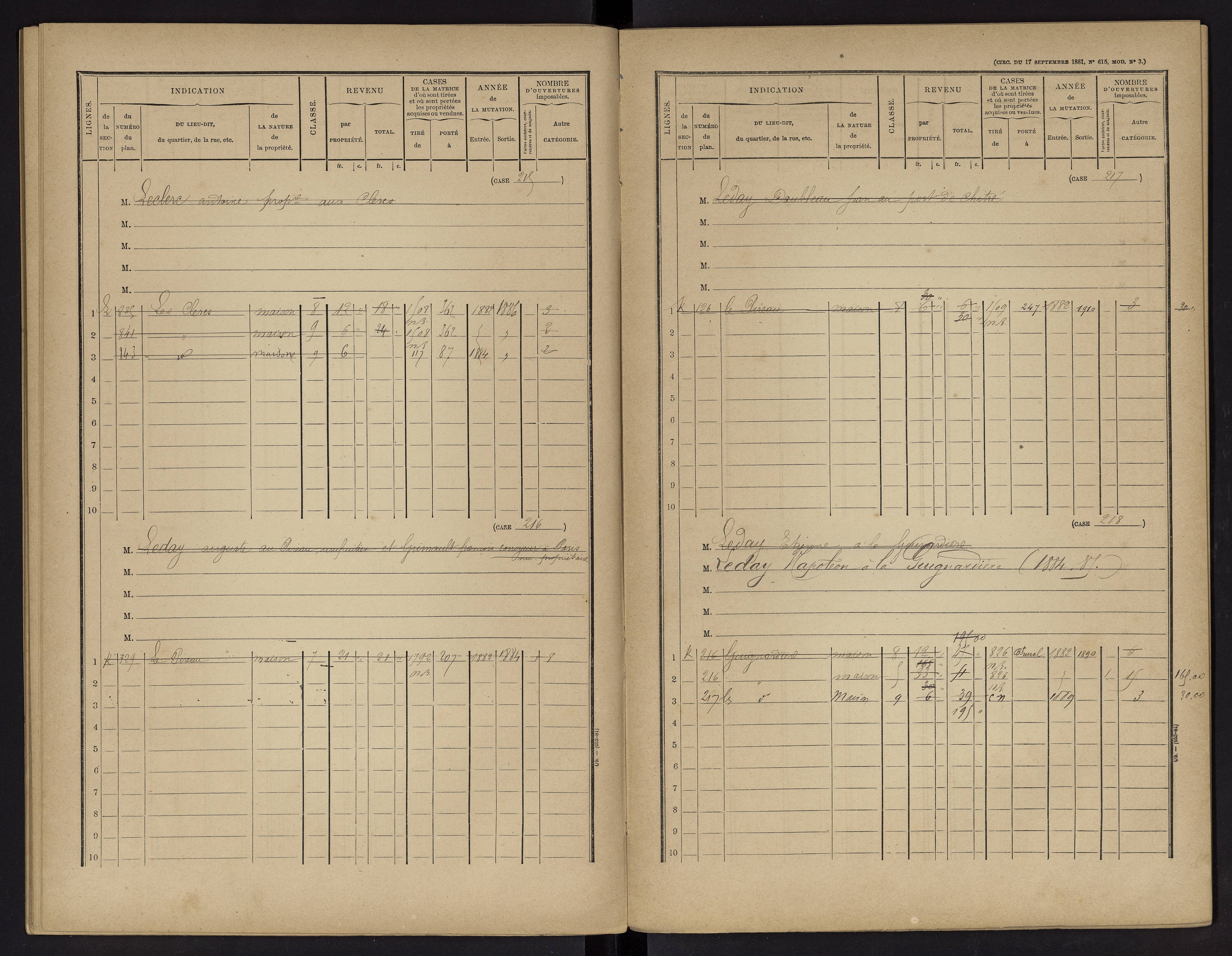 Vouneuil-sur-Vienne - FRAD086_cadastre Cases 1-479. 