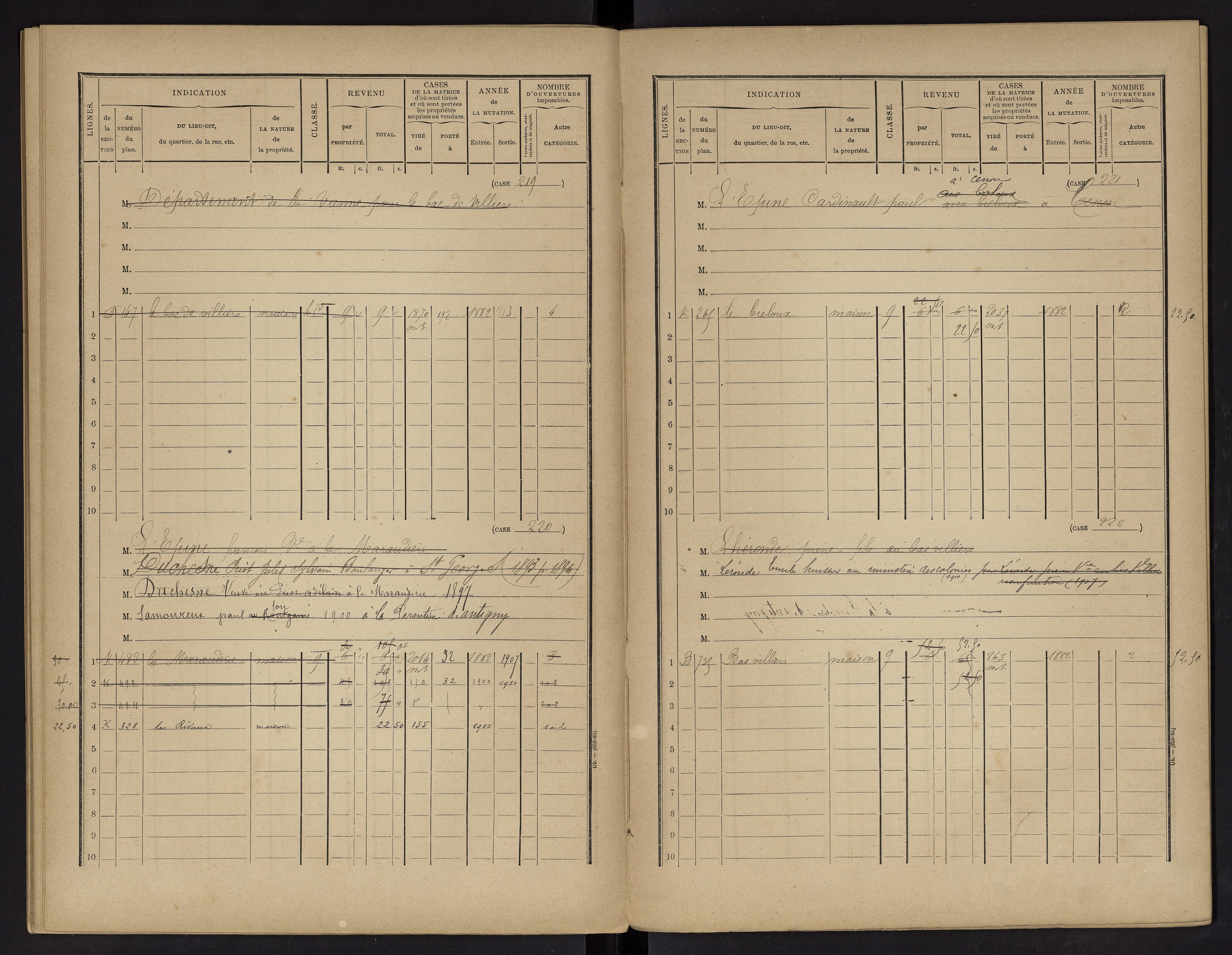 Vouneuil-sur-Vienne - FRAD086_cadastre Cases 1-479. 