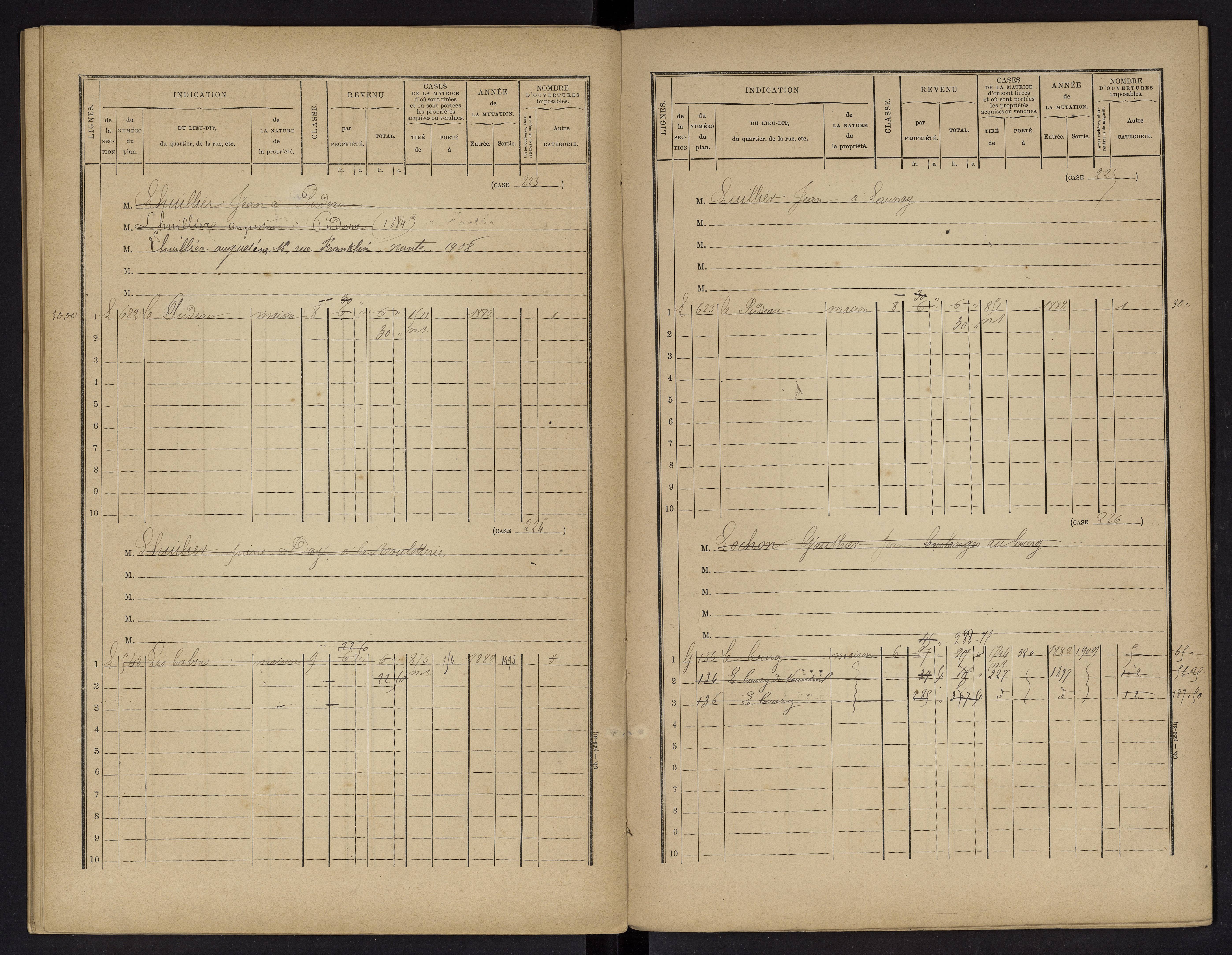 Vouneuil-sur-Vienne - FRAD086_cadastre Cases 1-479. 