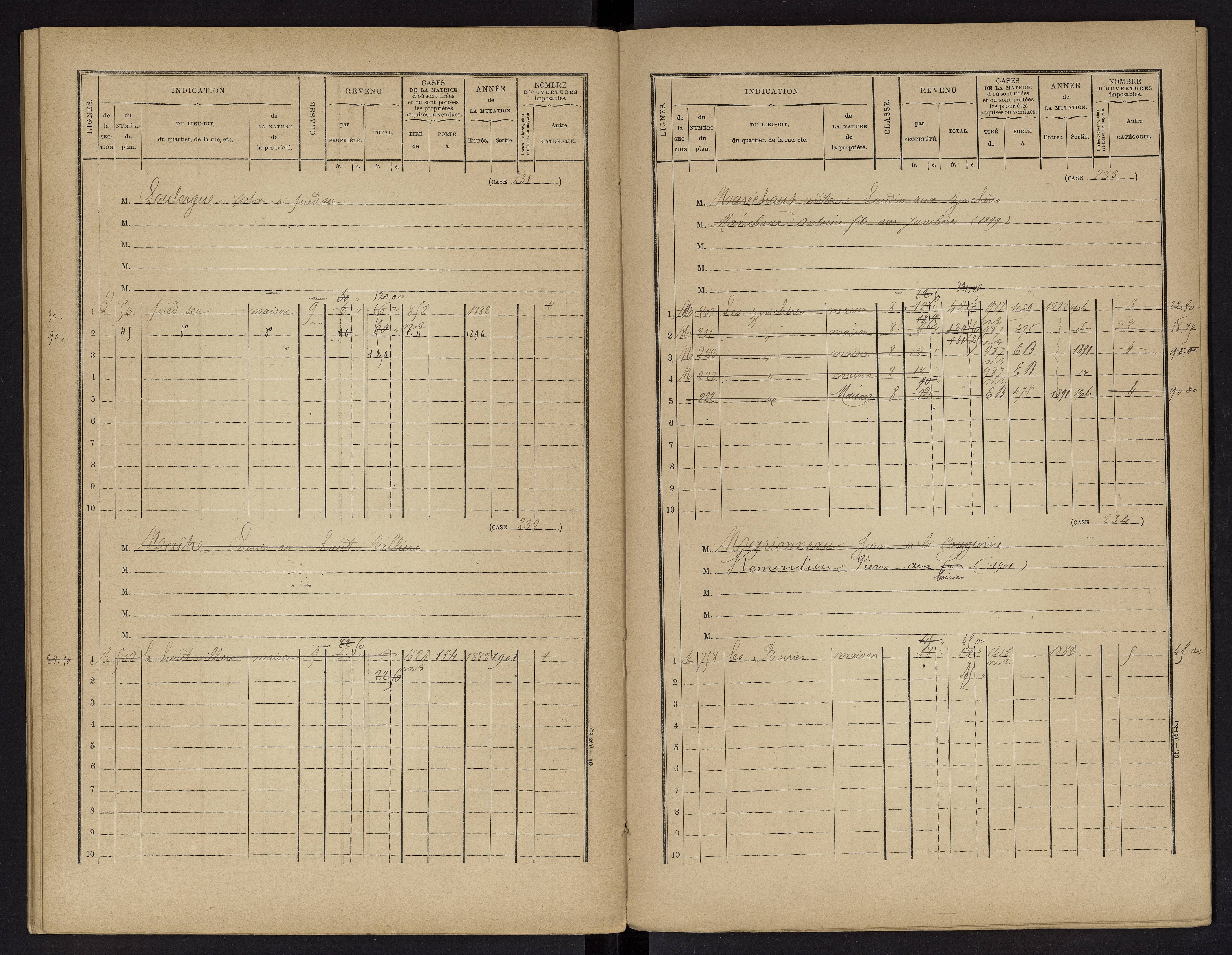 Vouneuil-sur-Vienne - FRAD086_cadastre Cases 1-479. 