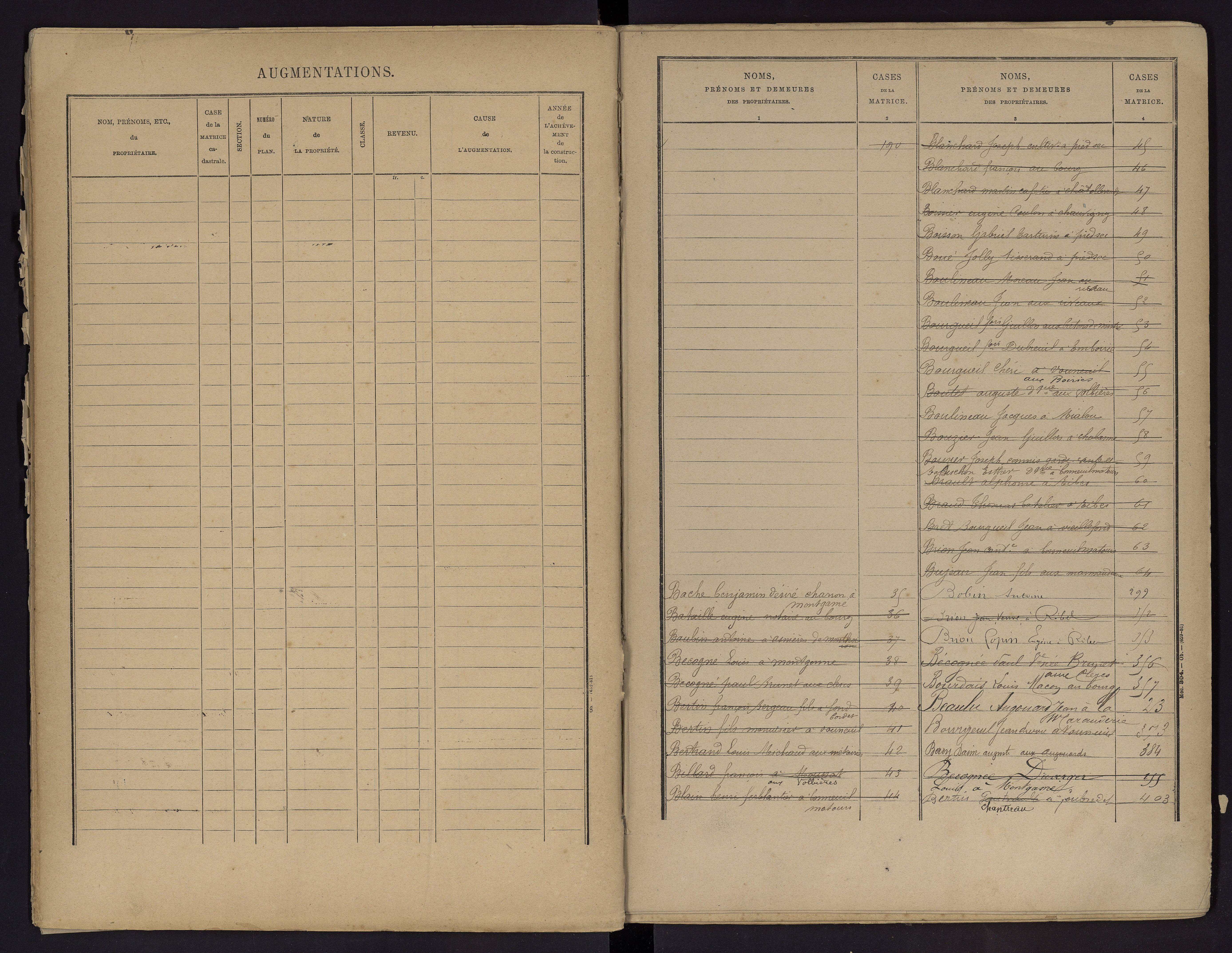 Vouneuil-sur-Vienne - FRAD086_cadastre Cases 1-479. 