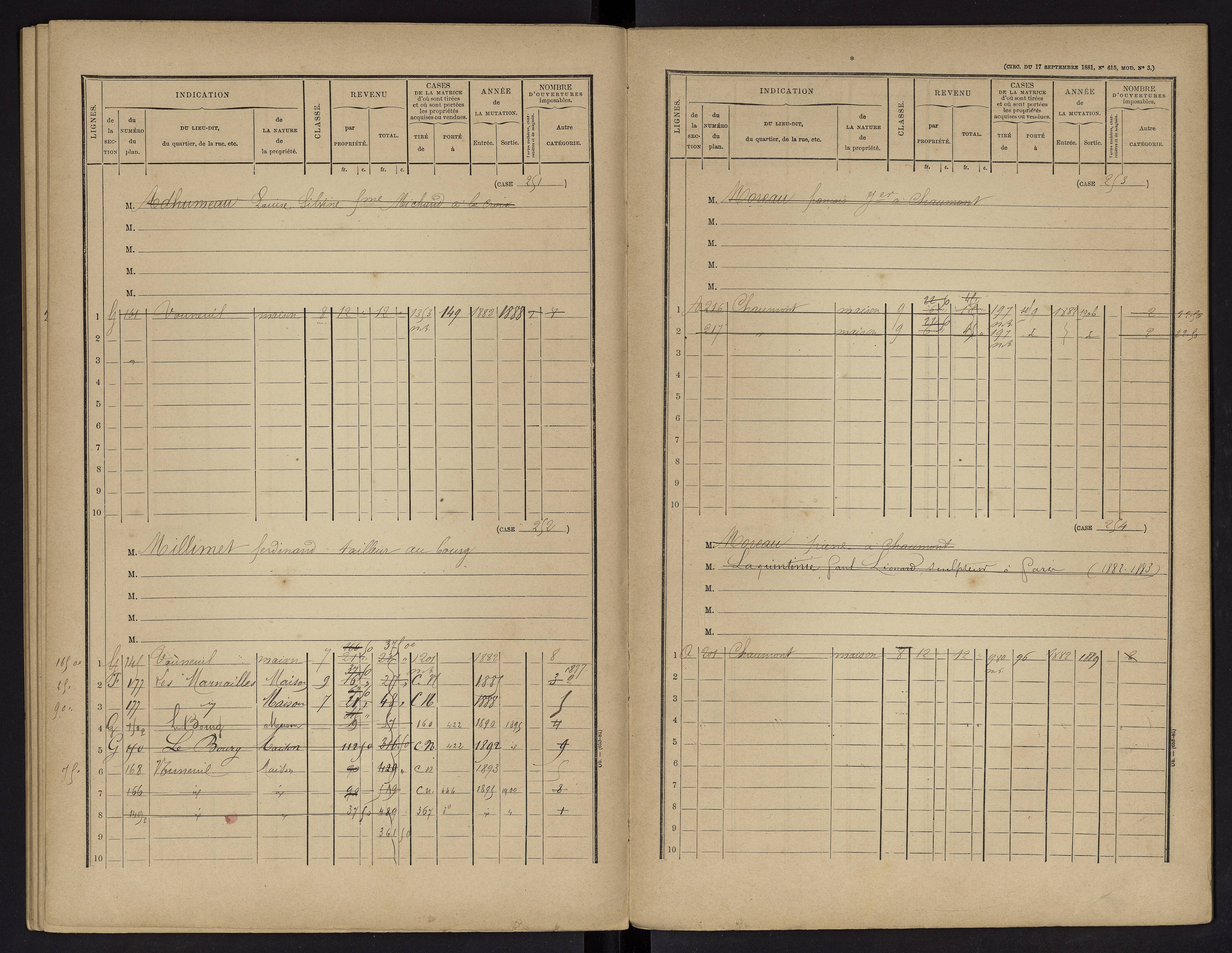 Vouneuil-sur-Vienne - FRAD086_cadastre Cases 1-479. 