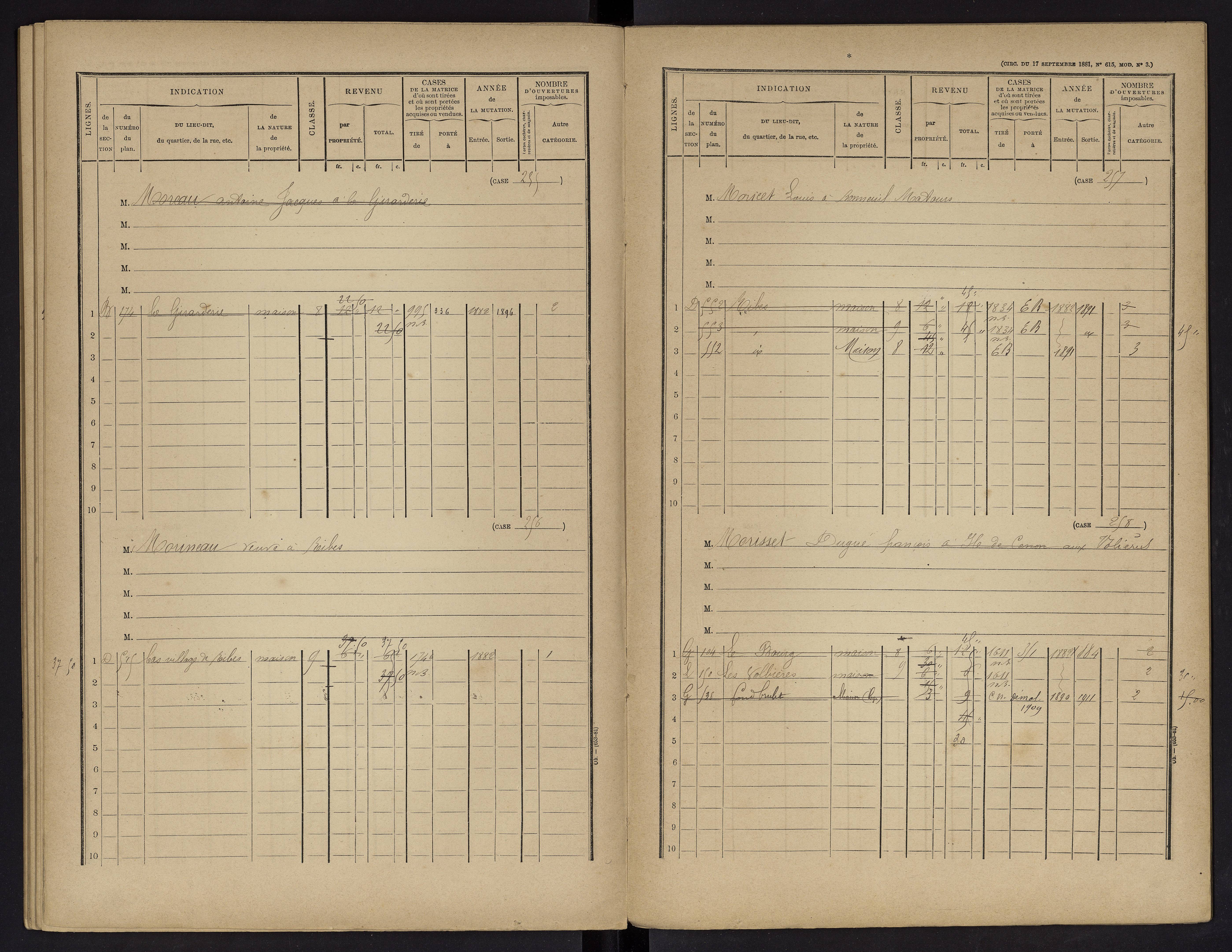 Vouneuil-sur-Vienne - FRAD086_cadastre Cases 1-479. 