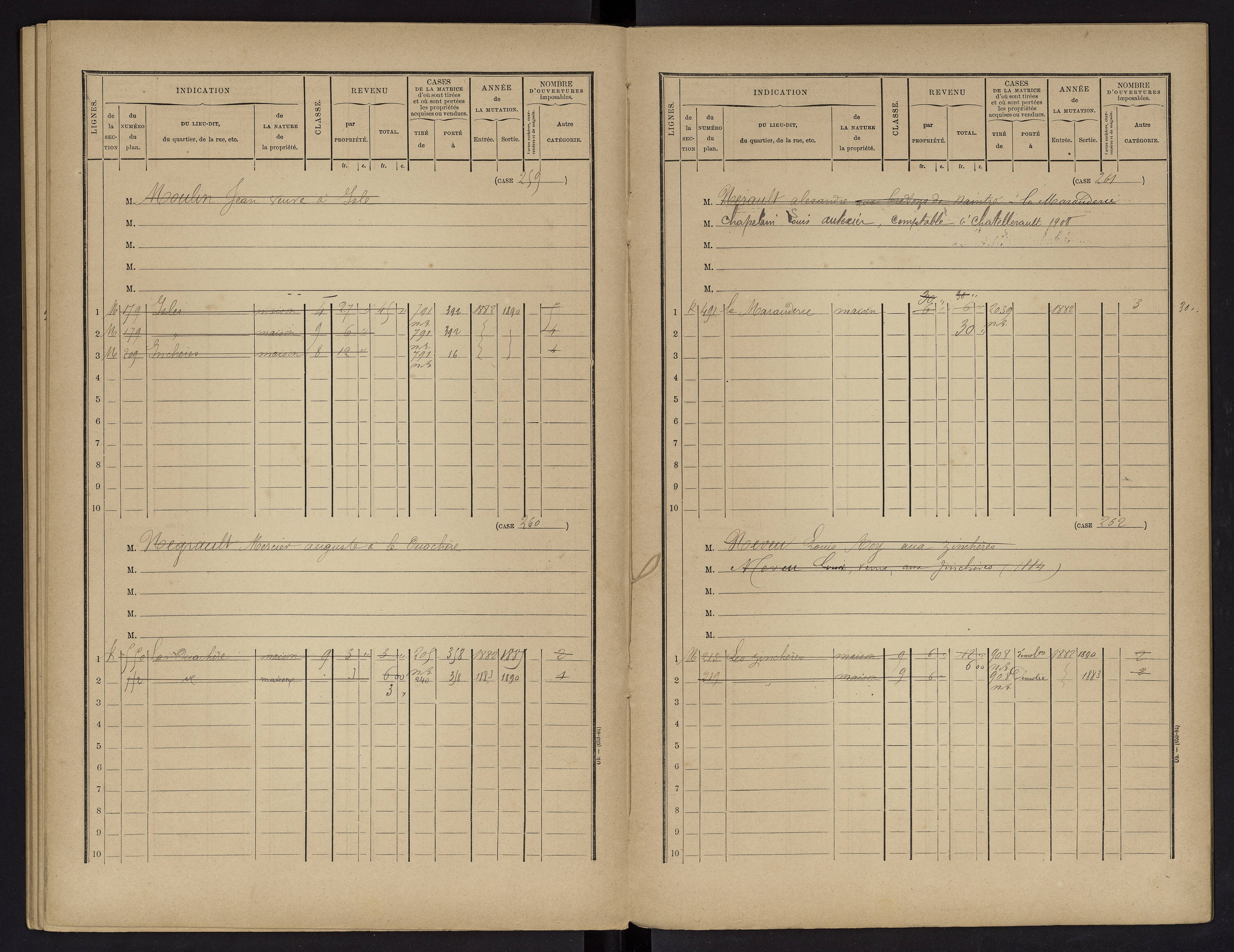 Vouneuil-sur-Vienne - FRAD086_cadastre Cases 1-479. 